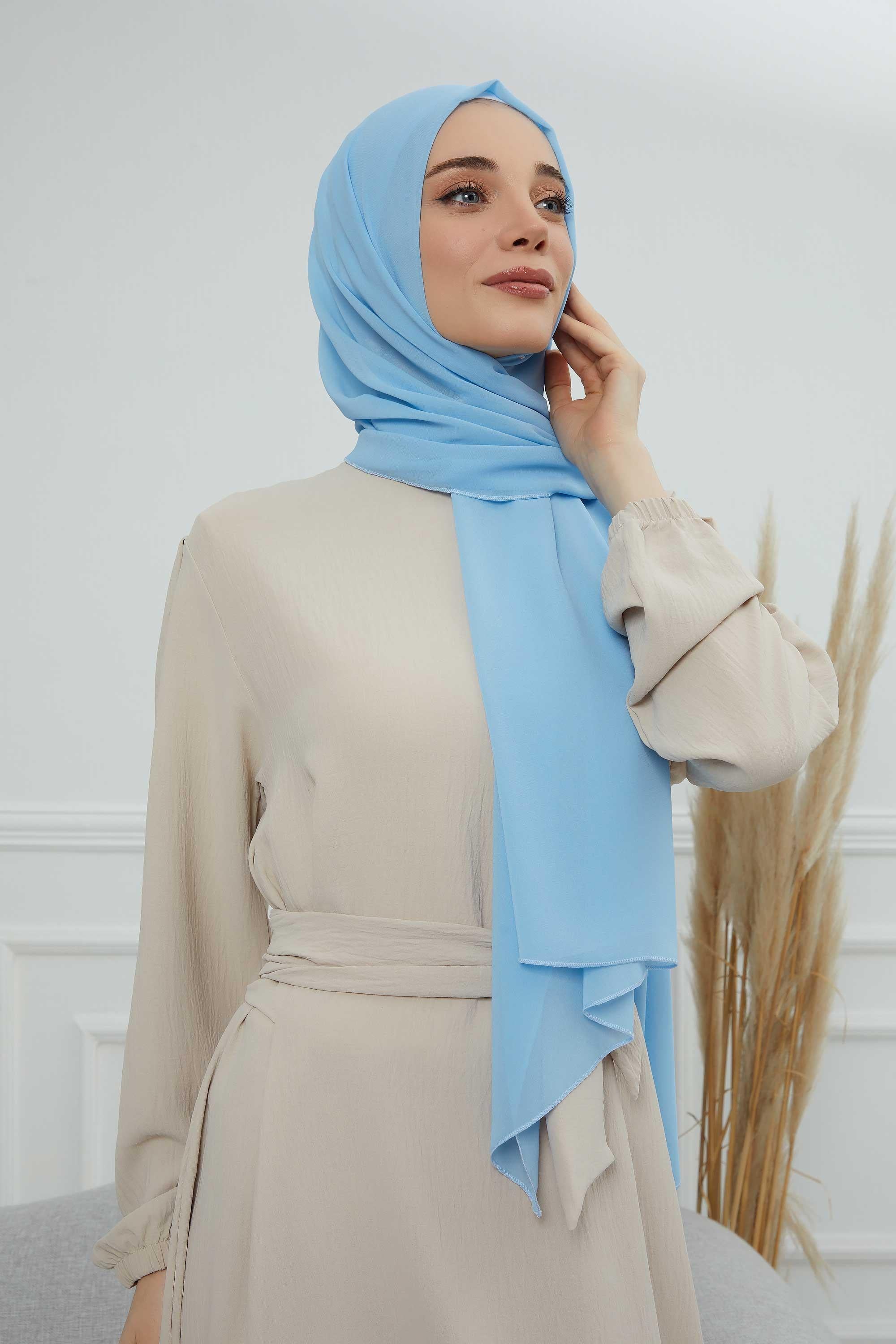 Dikdörtgen Klasik Şifon Şal,CTS-1