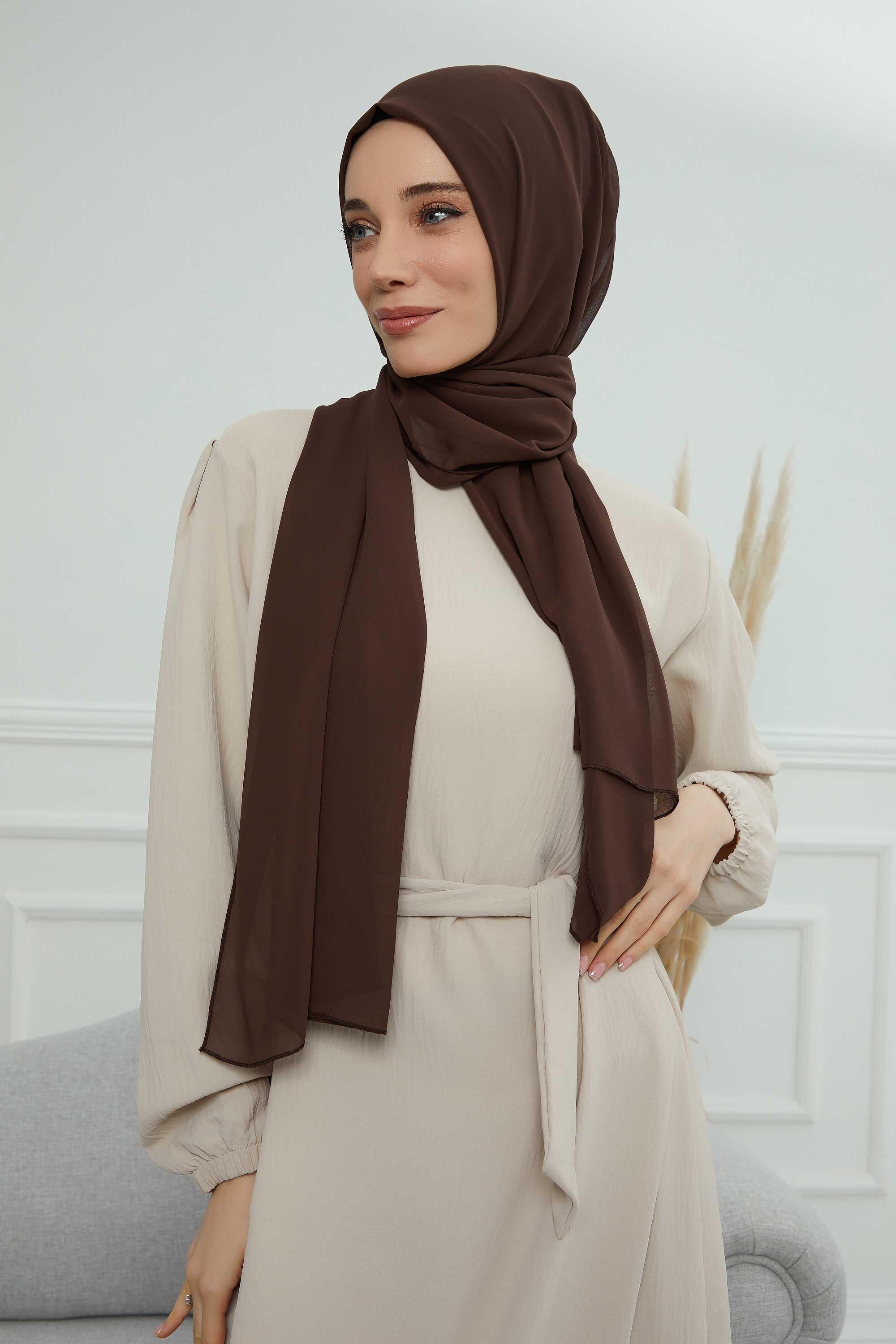 Dikdörtgen Klasik Şifon Şal,CTS-1