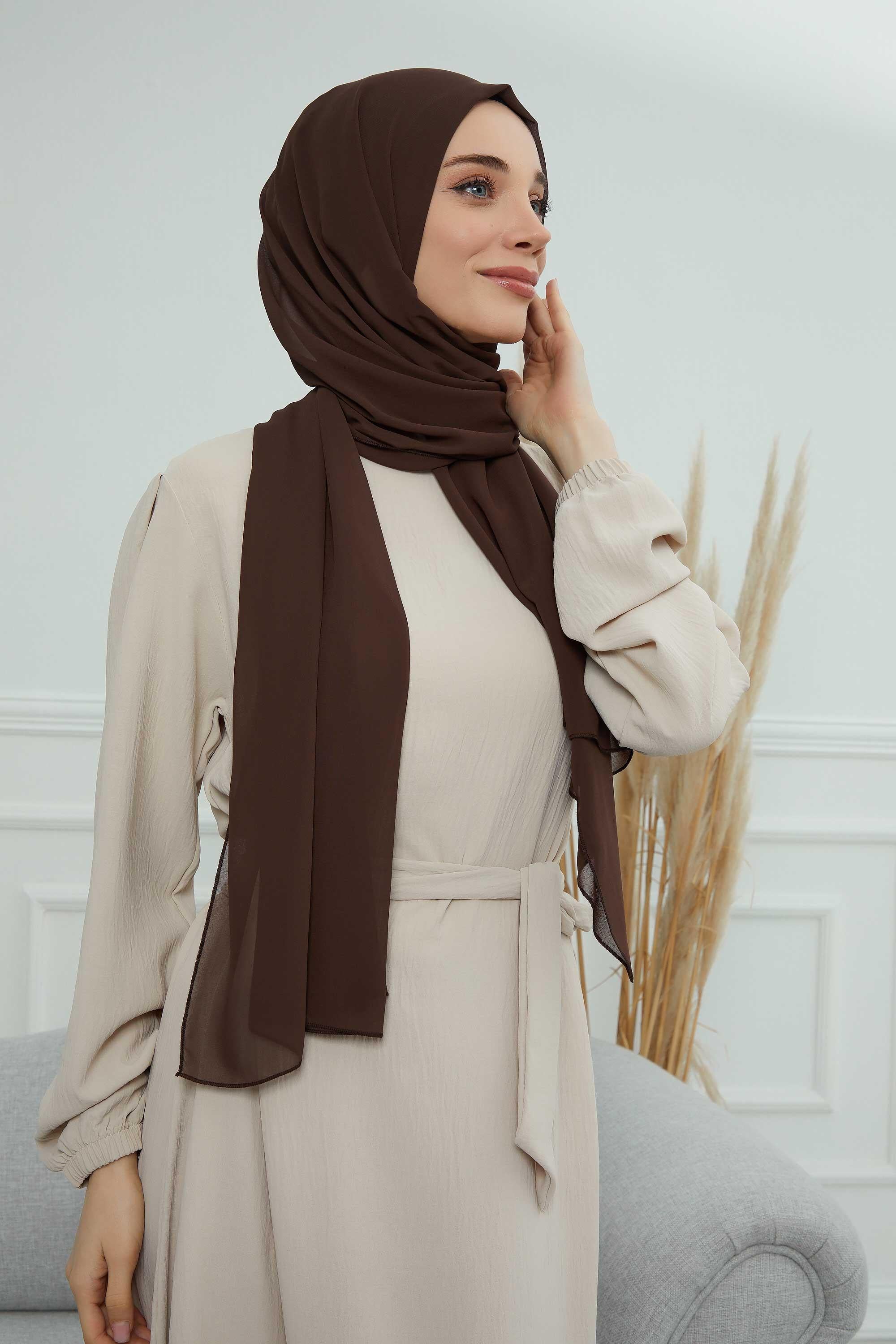 Dikdörtgen Klasik Şifon Şal,CTS-1