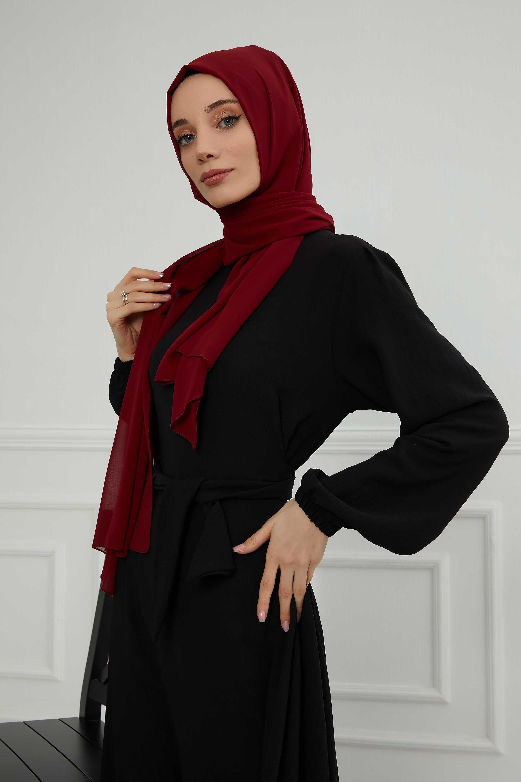 Dikdörtgen Klasik Şifon Şal,CTS-1