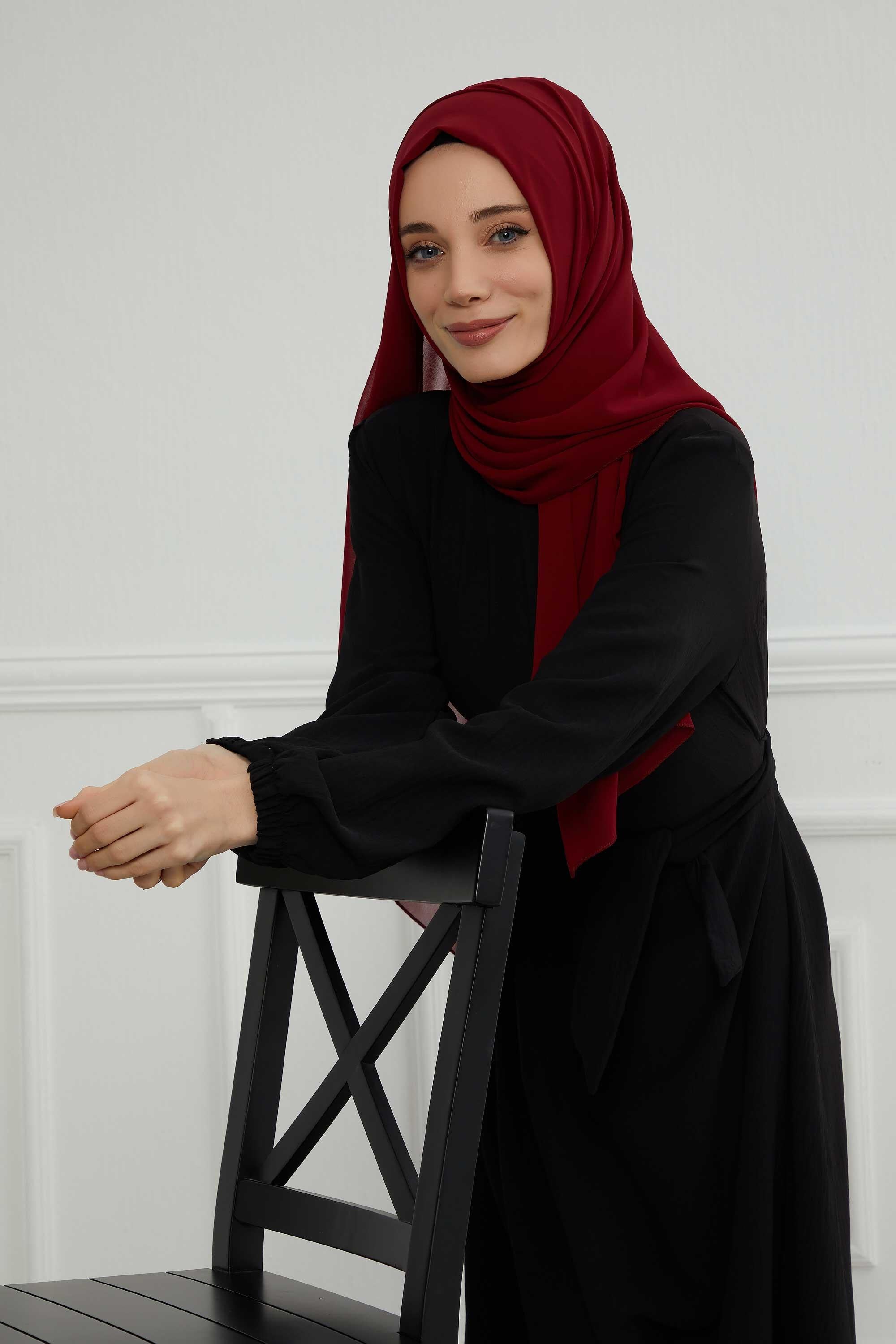 Dikdörtgen Klasik Şifon Şal,CTS-1