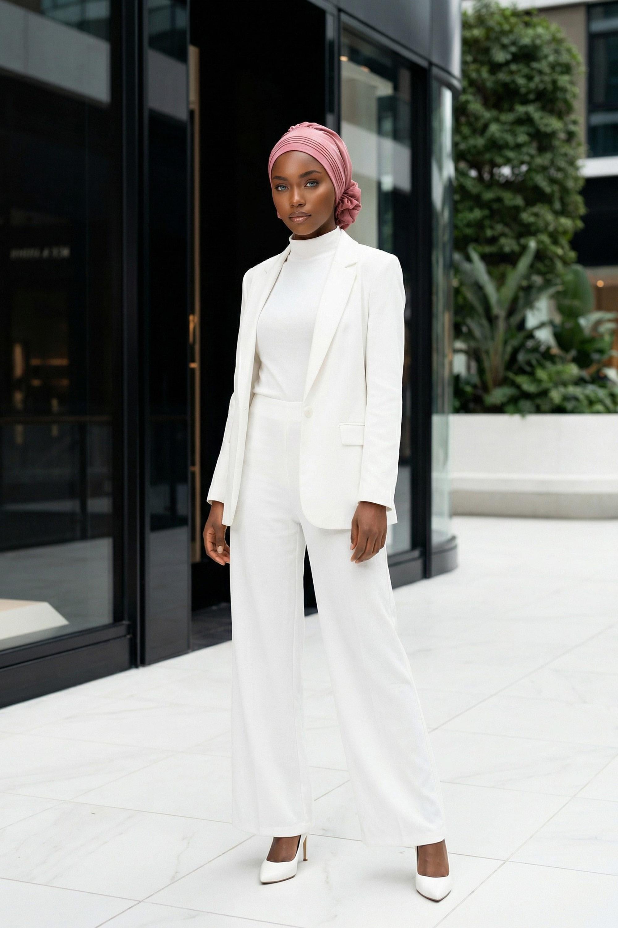 Dikişli Pileli Hazır Türban,HT-31A