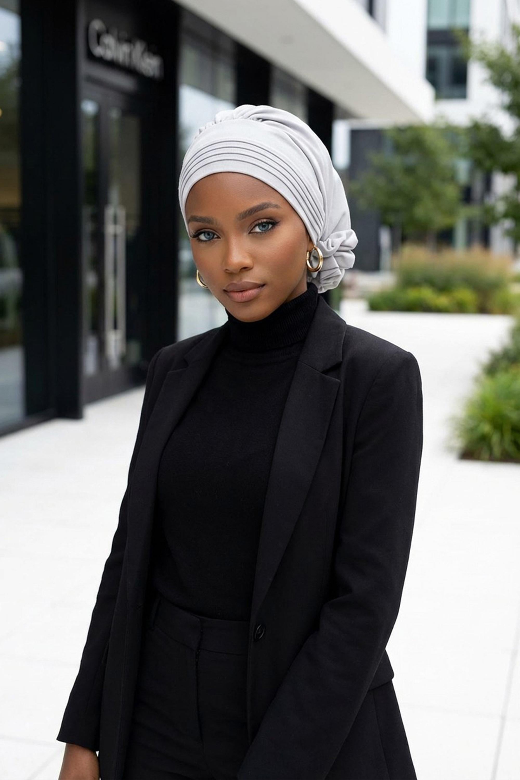 Dikişli Pileli Hazır Türban,HT-31A