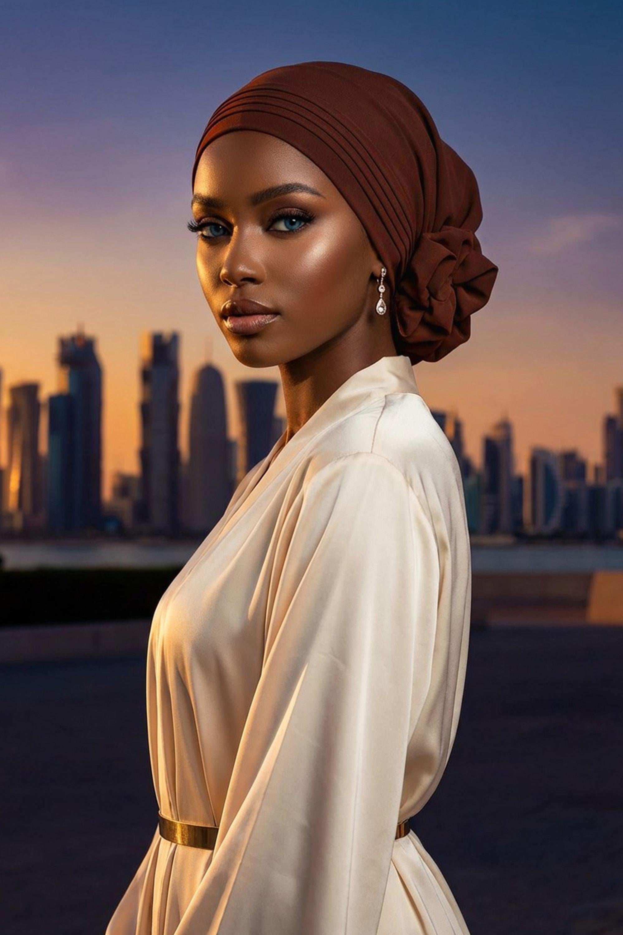 Dikişli Pileli Hazır Türban,HT-31A