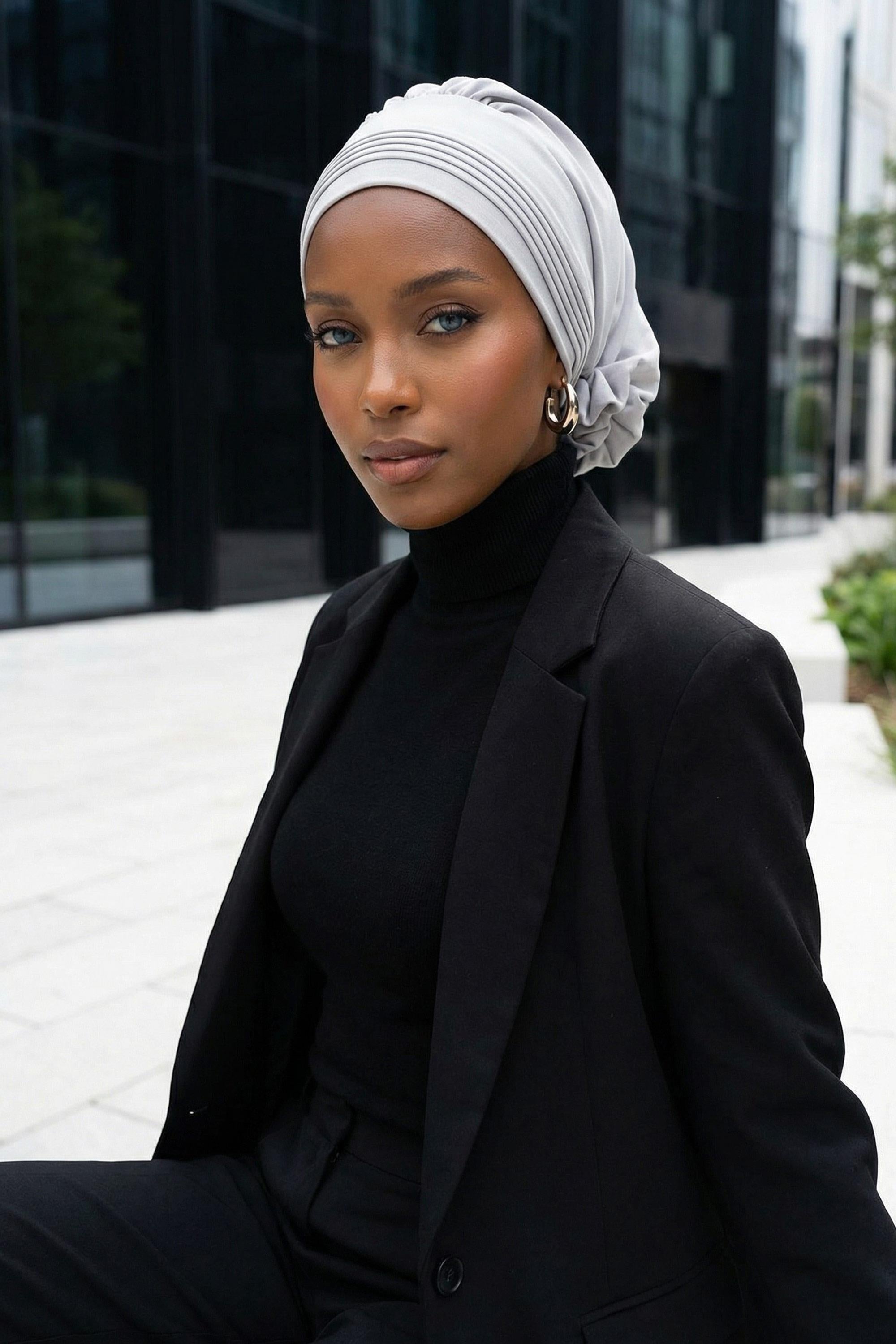 Dikişli Pileli Hazır Türban,HT-31A