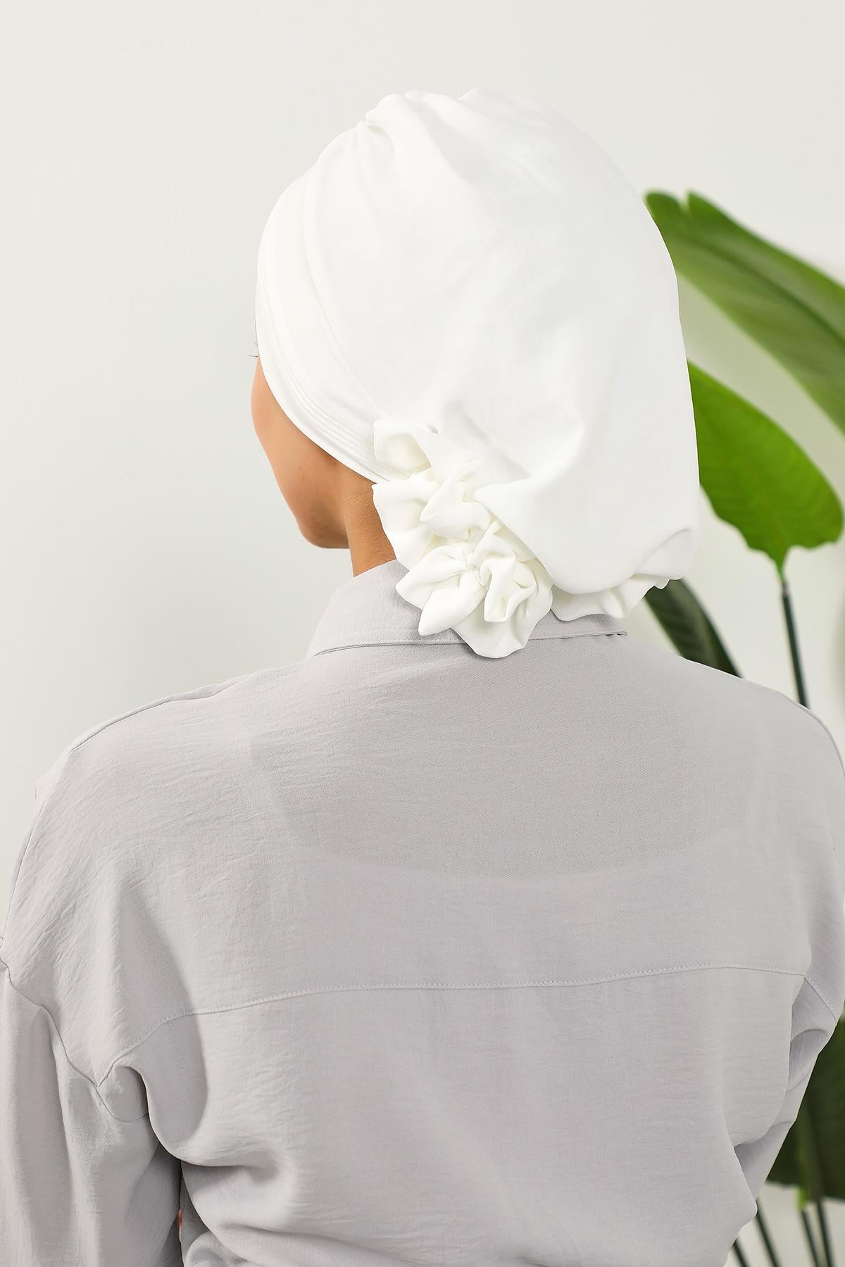 Dikişli Pileli Hazır Türban,HT-31A