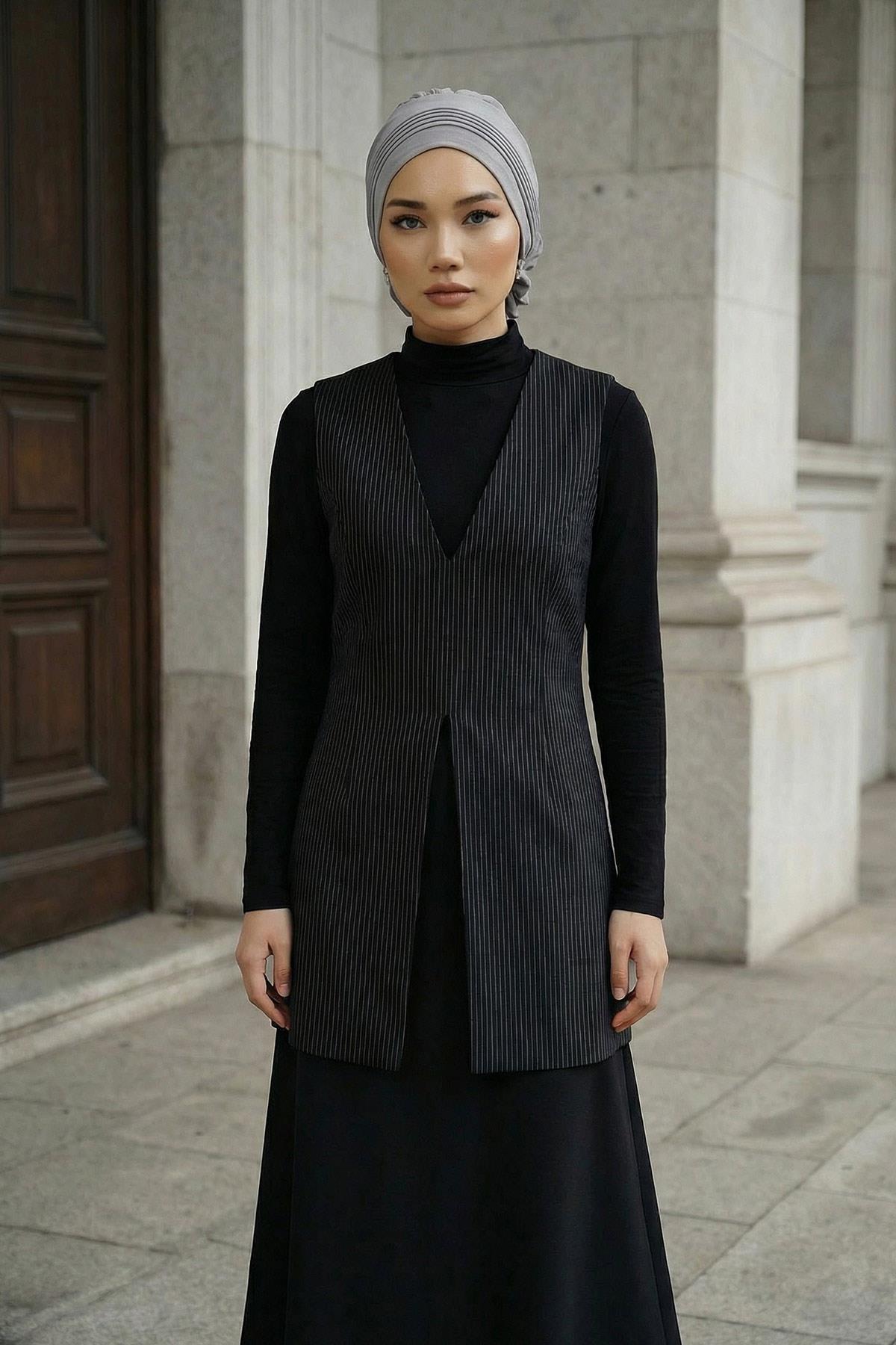 Dikişli Pileli Hazır Türban,HT-31A