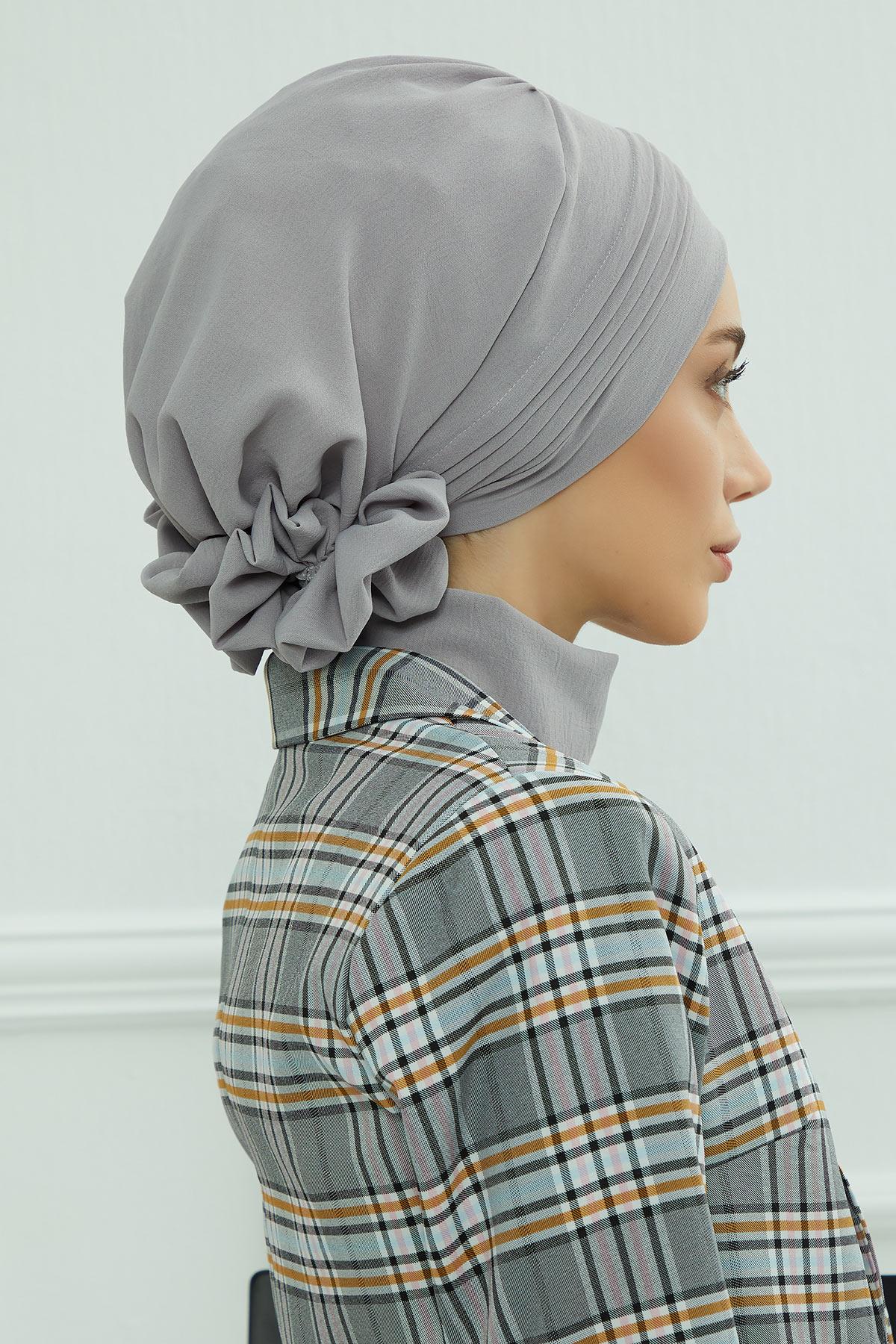 Dikişli Pileli Hazır Türban,HT-31A