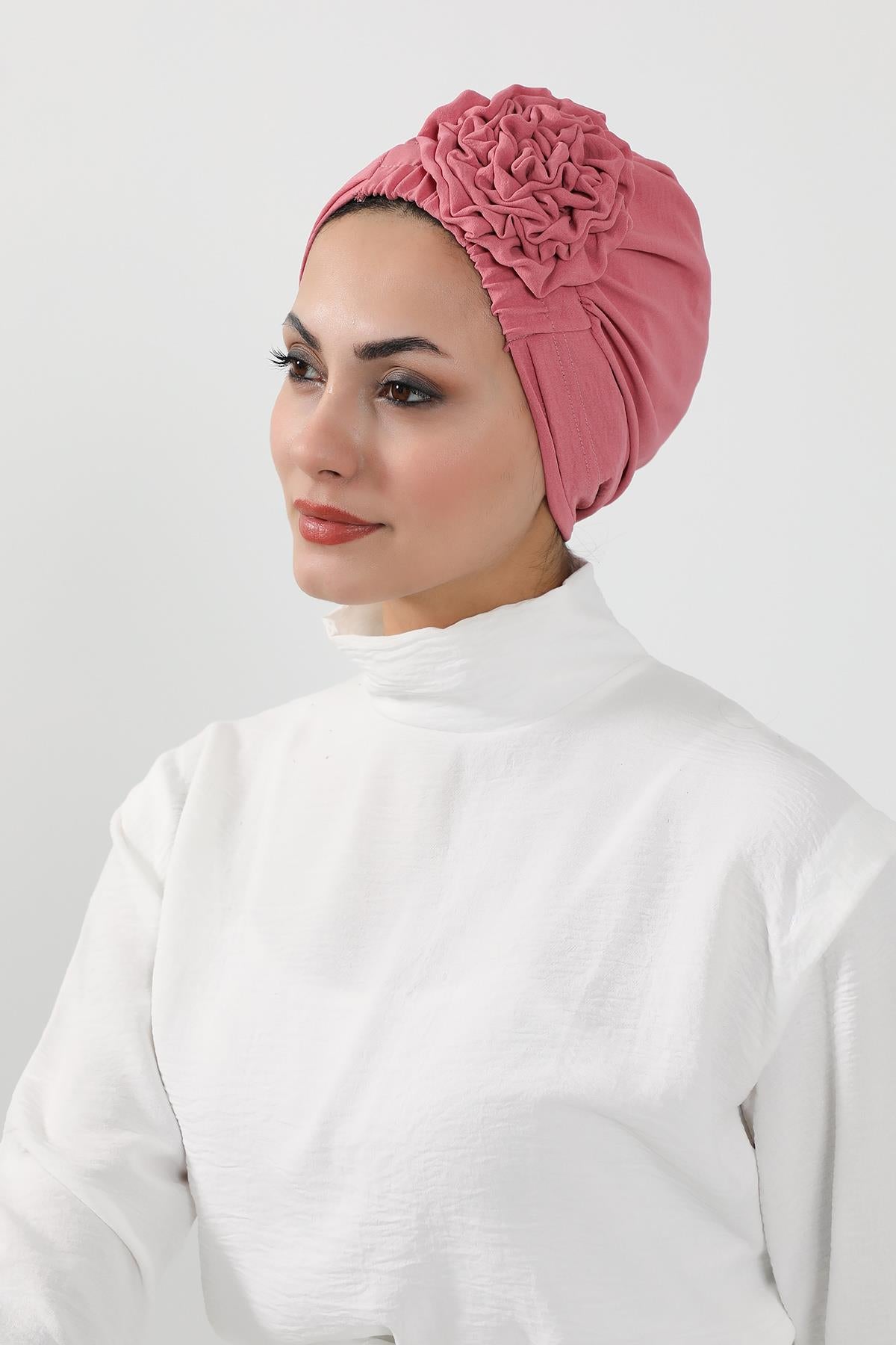 Dikişli Pileli Hazır Türban,HT-31A