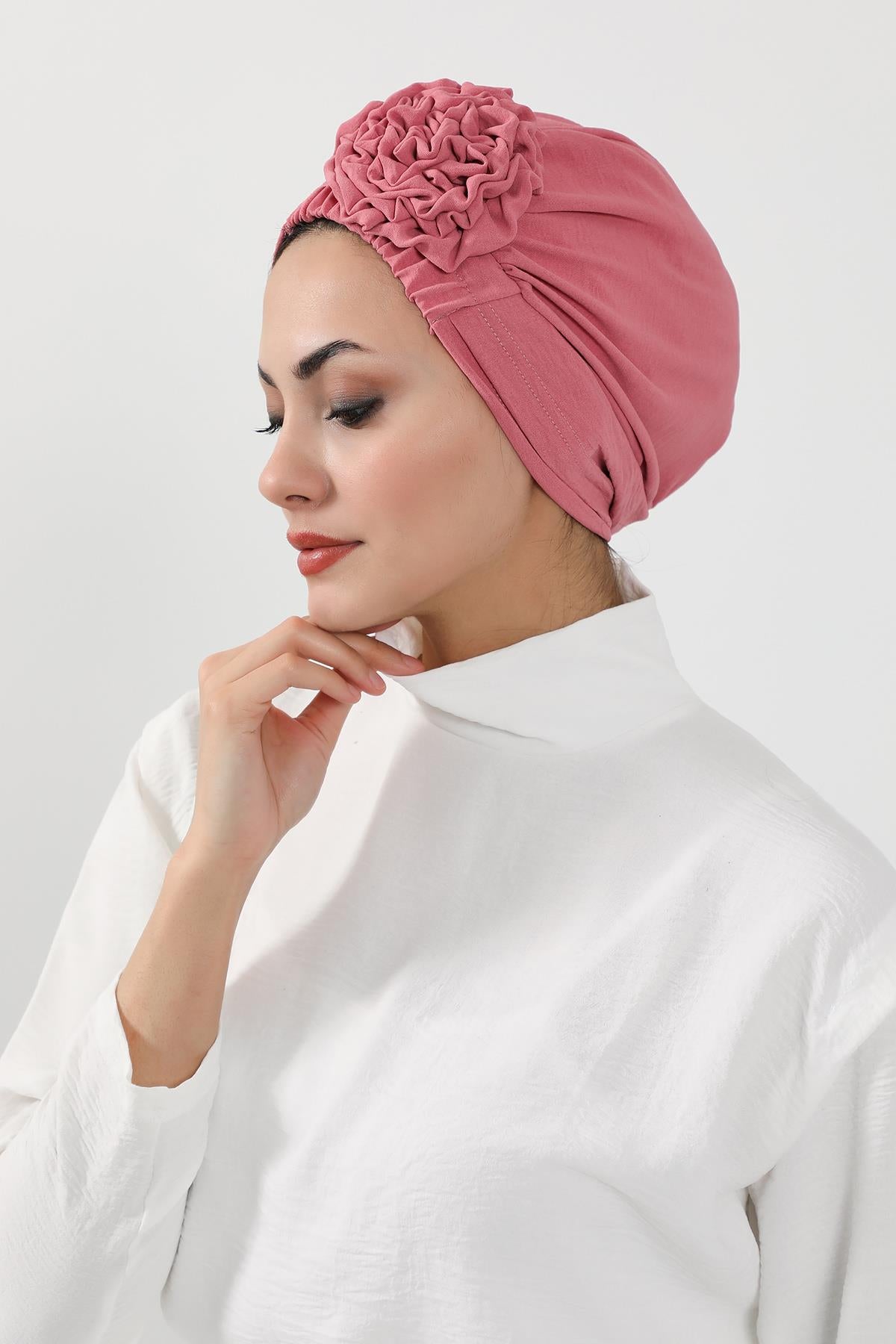 Dikişli Pileli Hazır Türban,HT-31A