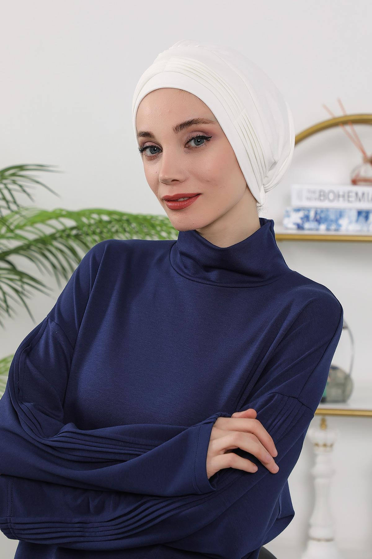 Dört Mevsim İnce Pile Dikişli Bone,B-19O
