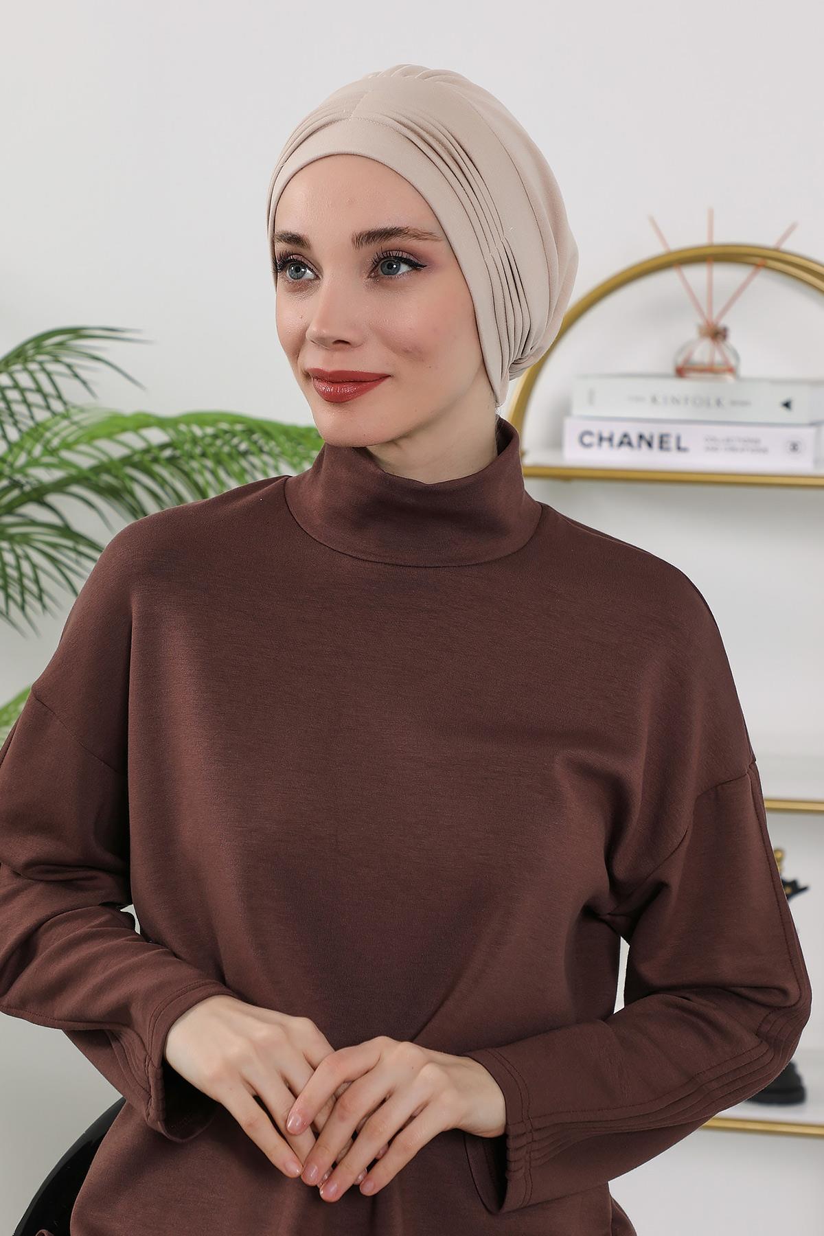 Dört Mevsim İnce Pile Dikişli Bone,B-19O