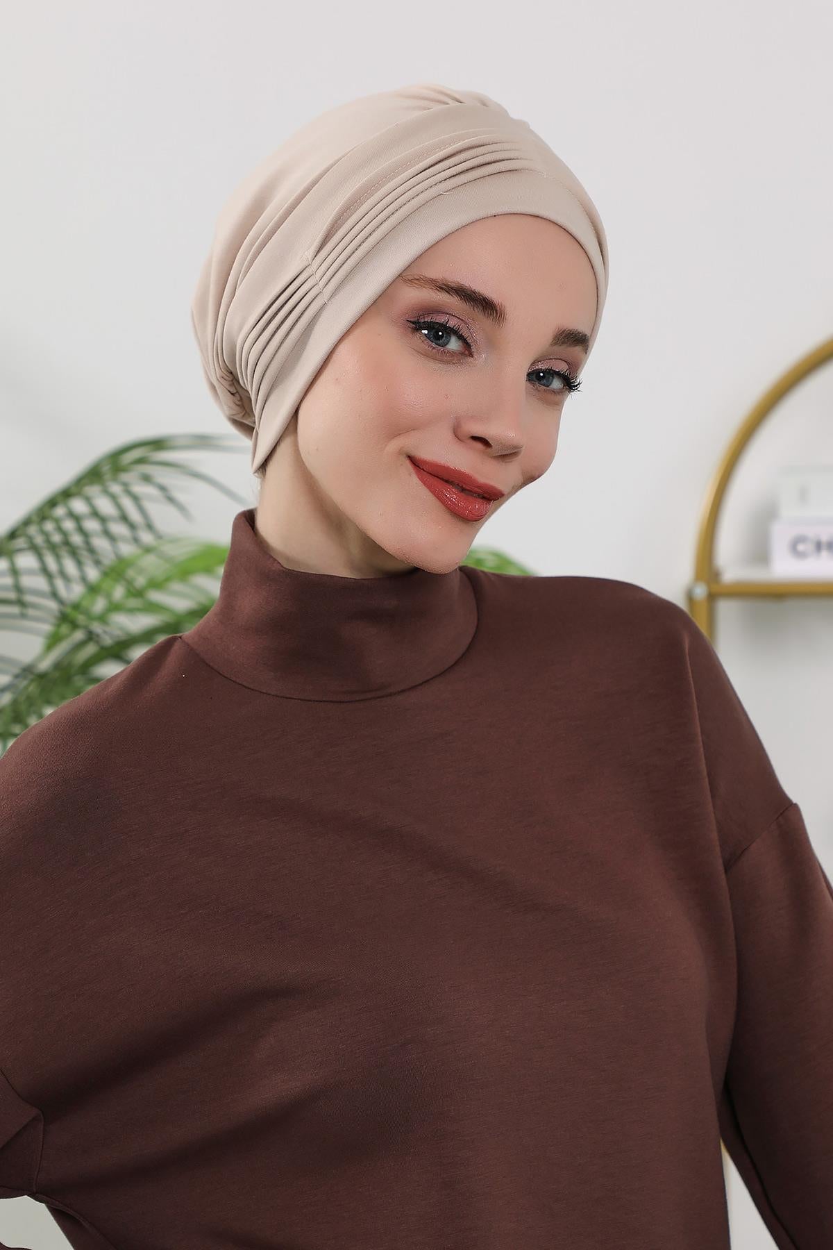 Dört Mevsim İnce Pile Dikişli Bone,B-19O