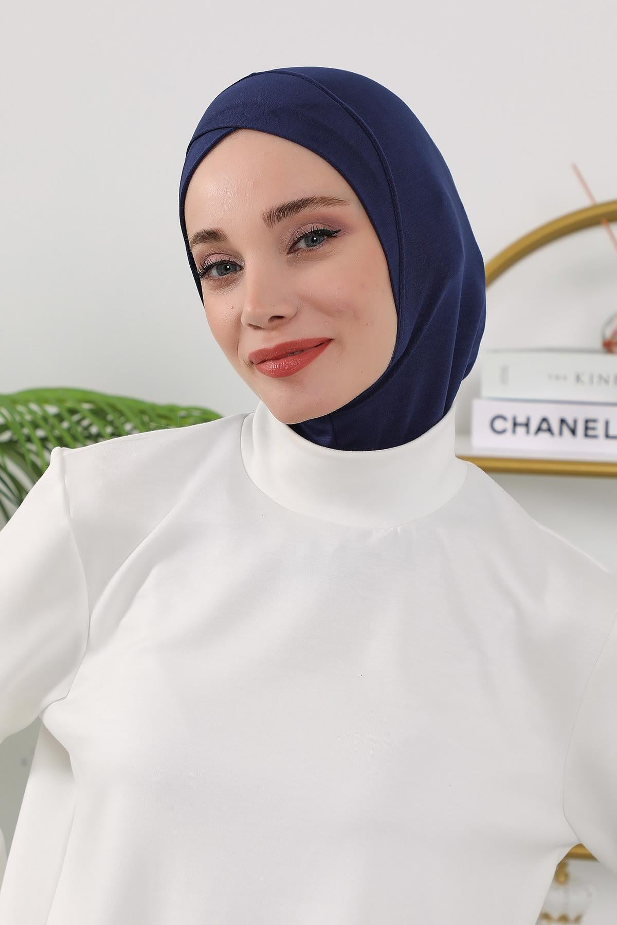 Dört Mevsim Önü Çapraz Detaylı Tesettür Bone,TB-4O