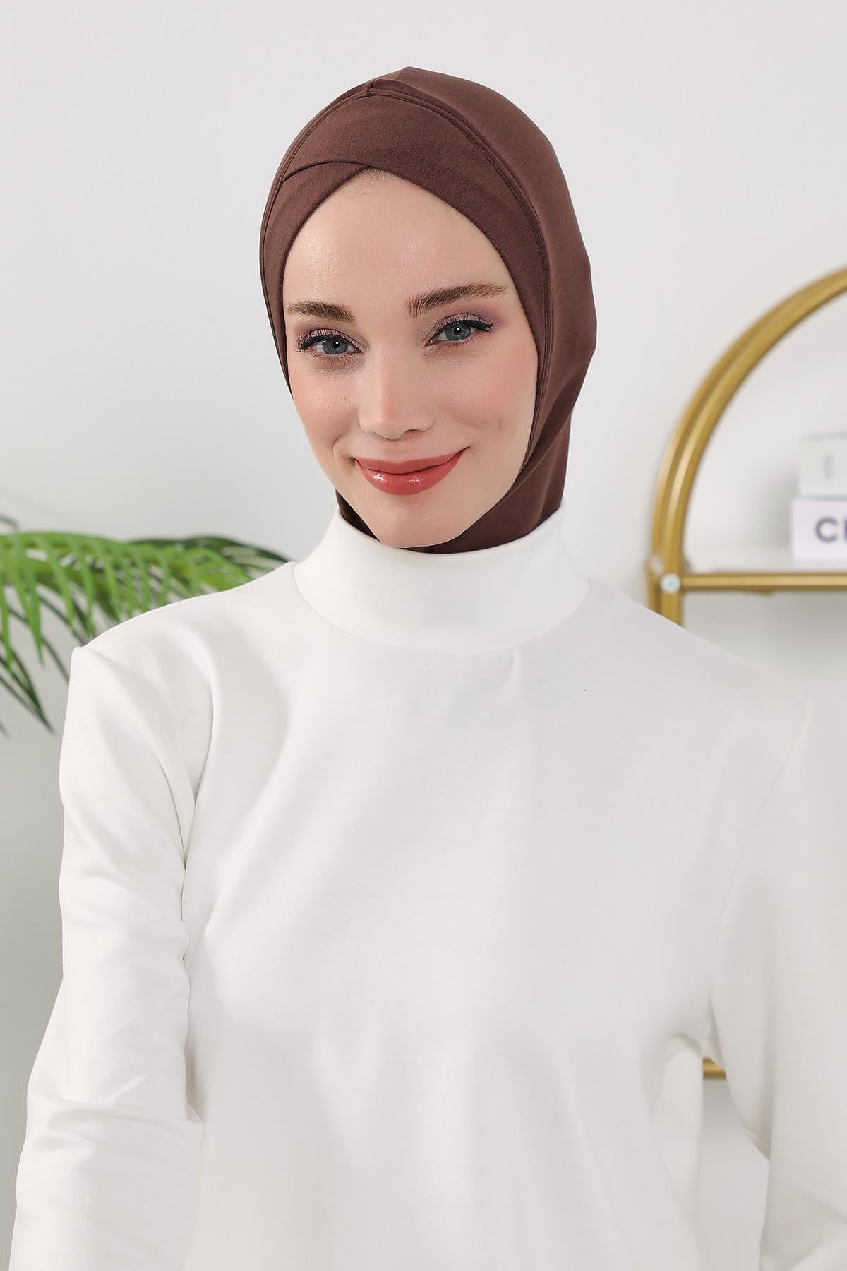 Dört Mevsim Önü Çapraz Detaylı Tesettür Bone,TB-4O