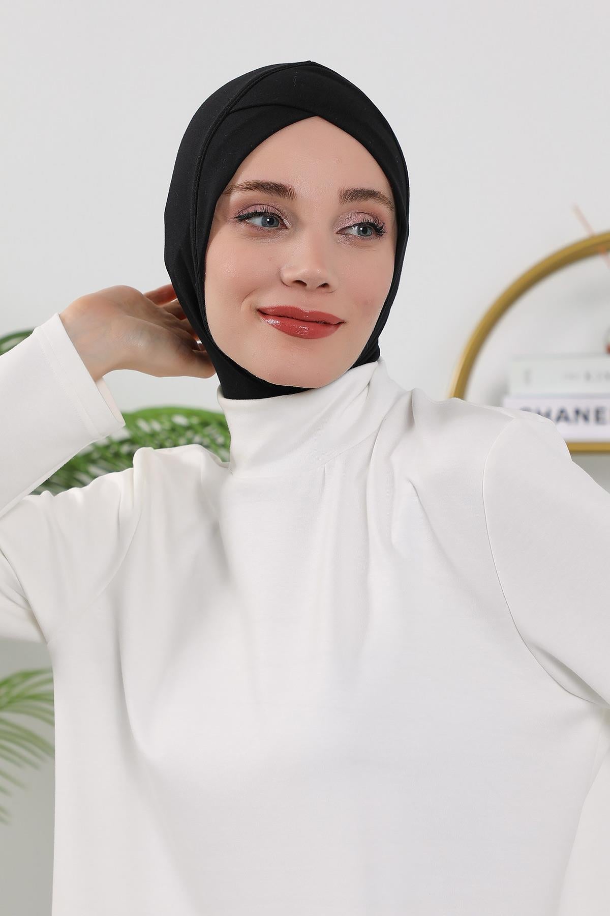 Dört Mevsim Önü Çapraz Detaylı Tesettür Bone,TB-4O