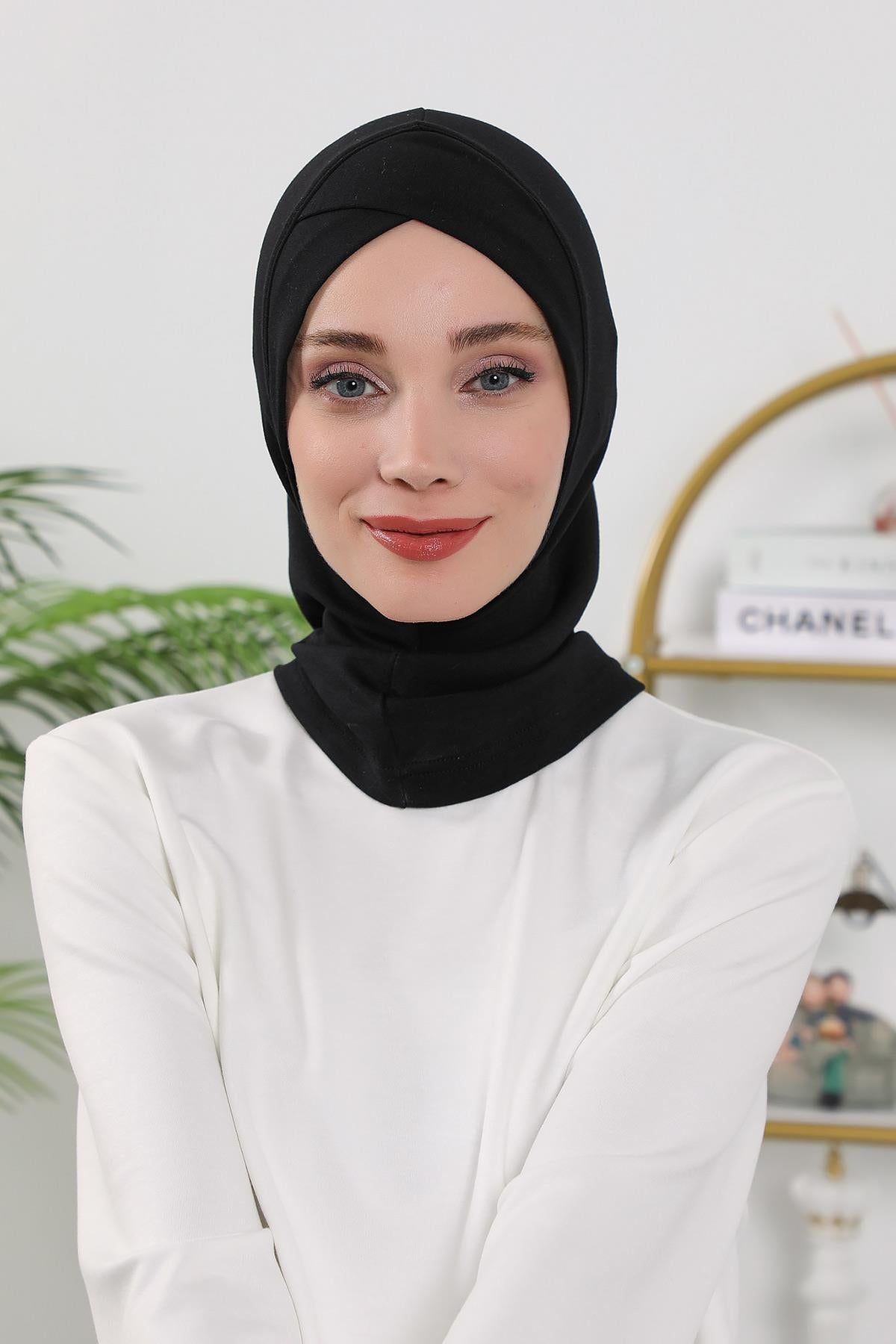 Dört Mevsim Önü Çapraz Detaylı Tesettür Bone,TB-4O