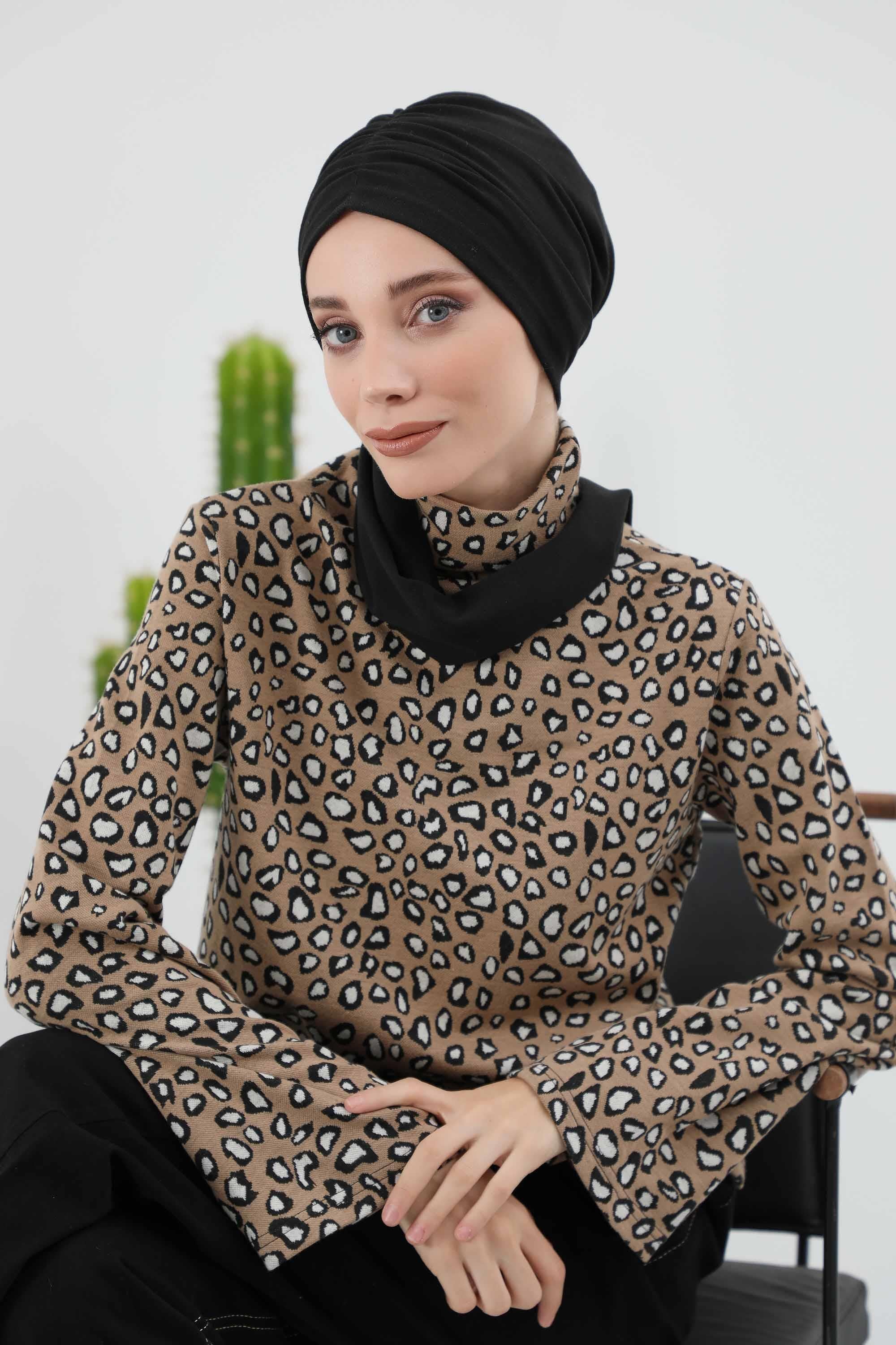 Fularlı Bone Türban,B-81IV