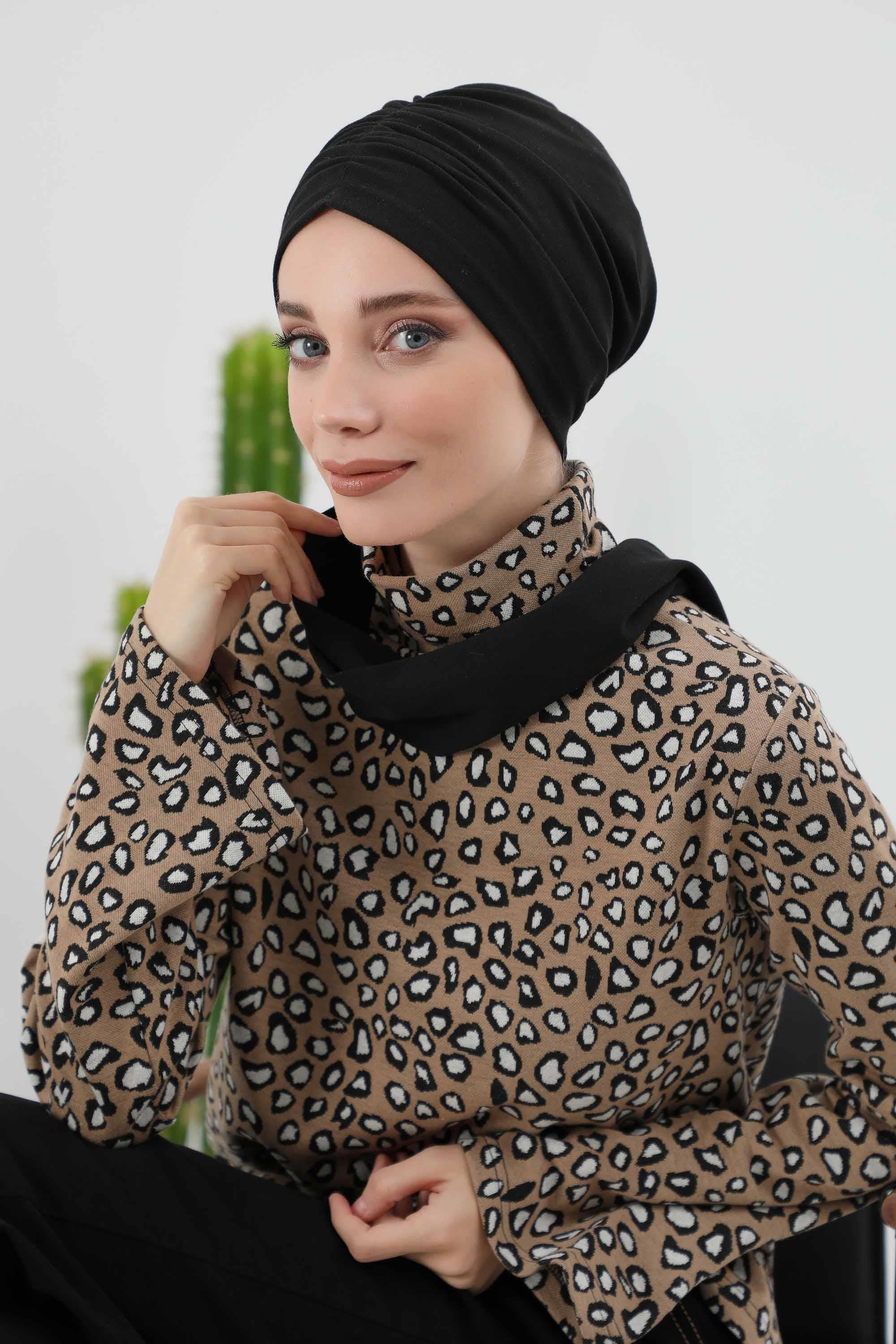 Fularlı Bone Türban,B-81IV