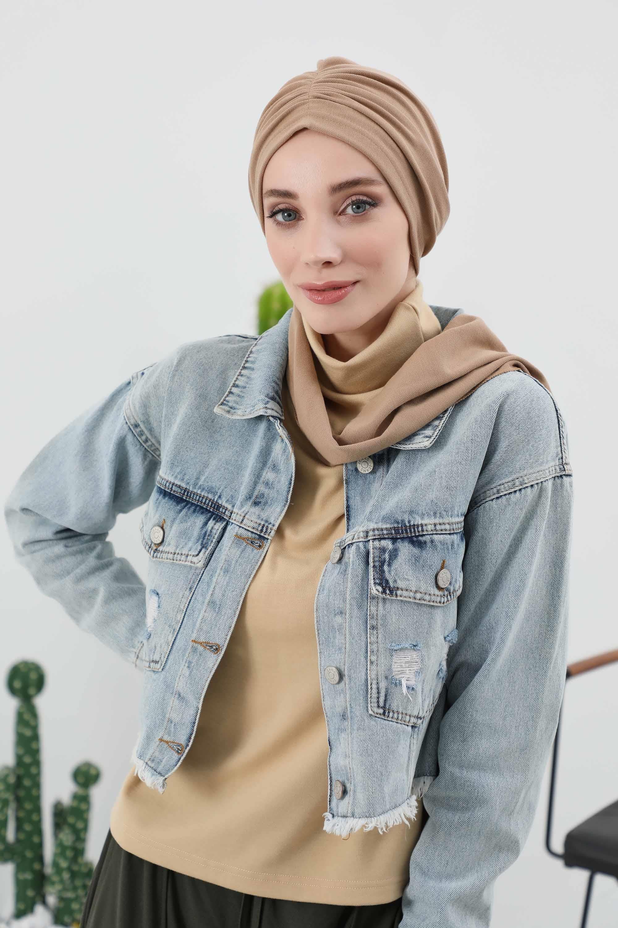 Fularlı Bone Türban,B-81IV