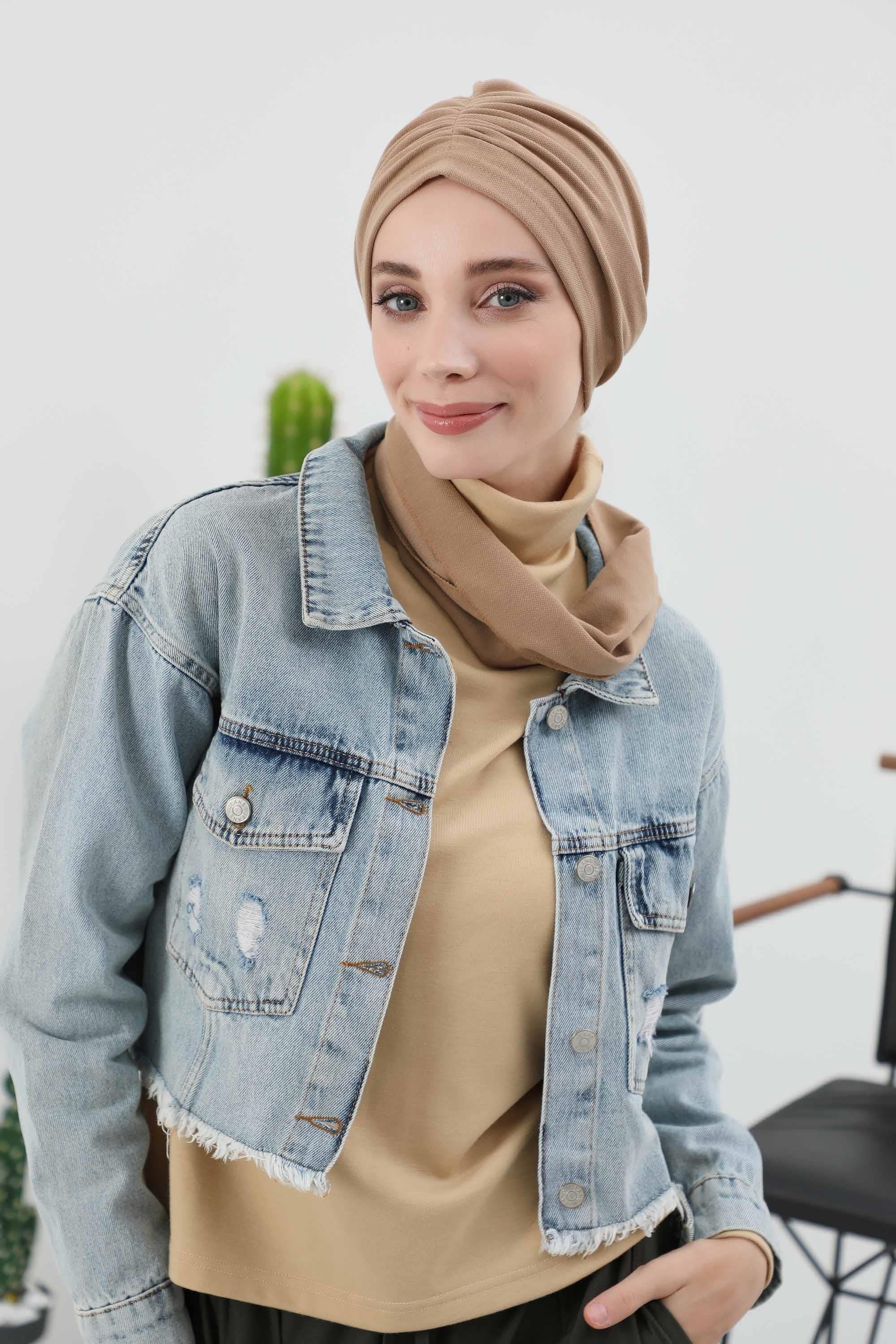 Fularlı Bone Türban,B-81IV