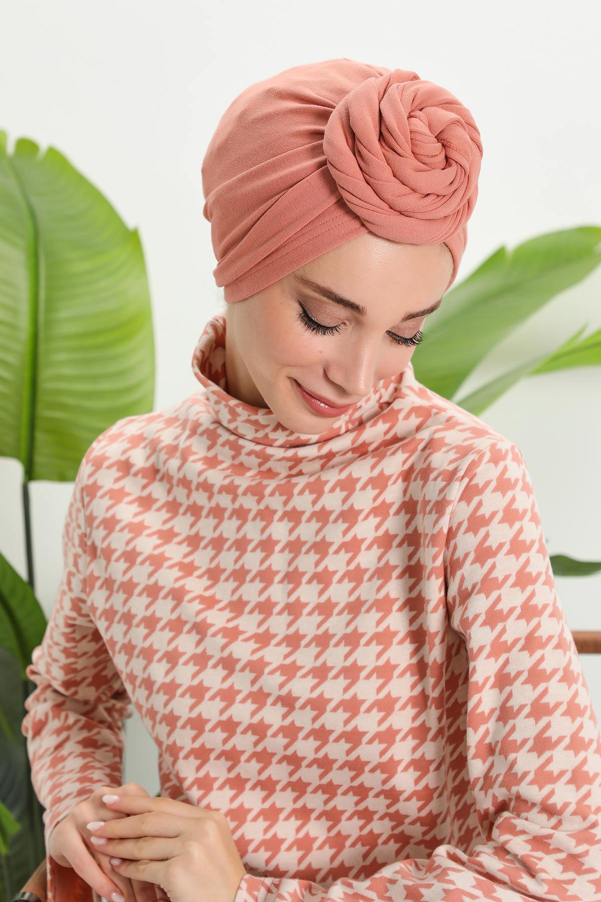 Fularlı Bone Türban,B-81RB