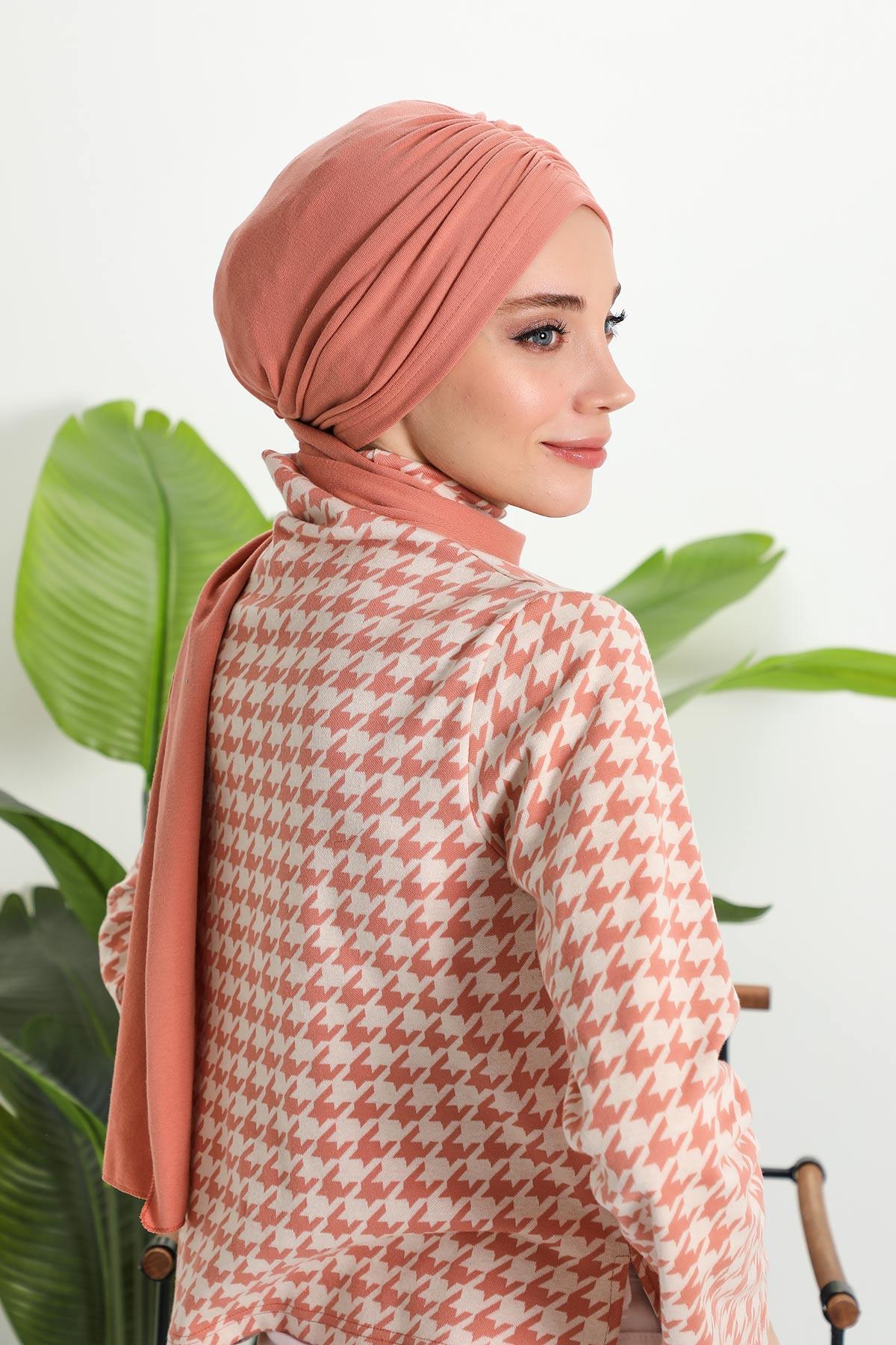 Fularlı Bone Türban,B-81RB