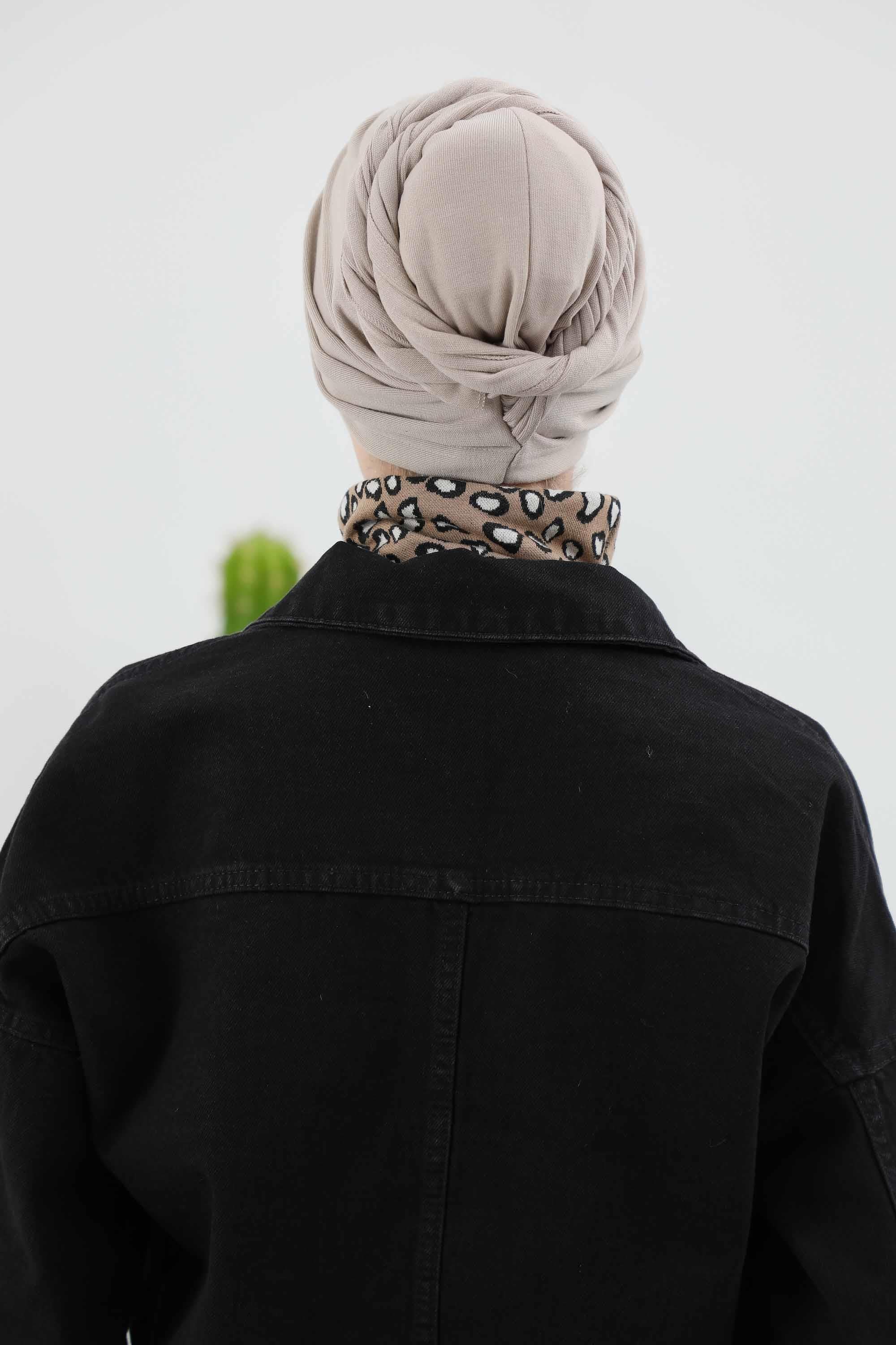 Fularlı Bone Türban,B-81RB