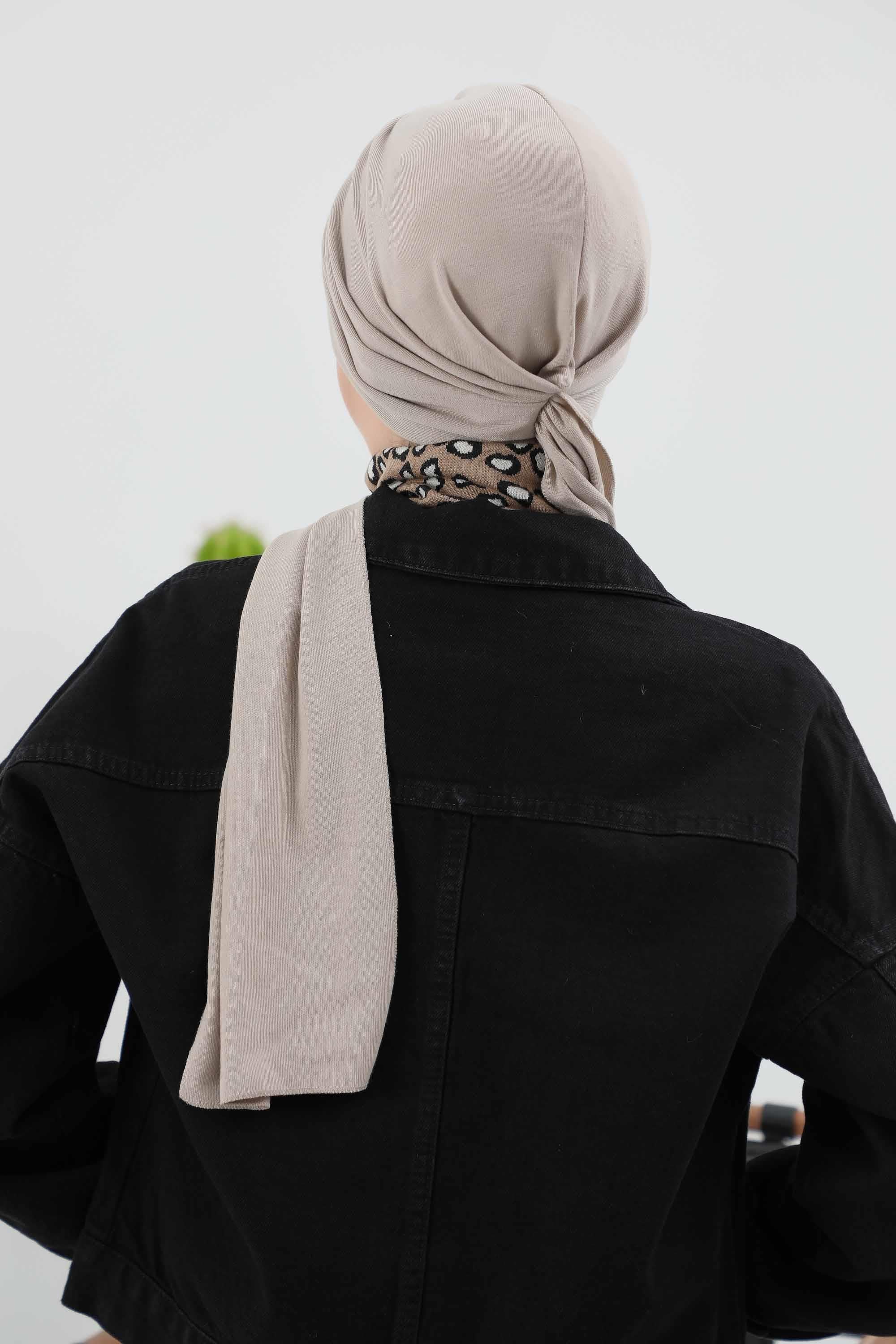 Fularlı Bone Türban,B-81RB