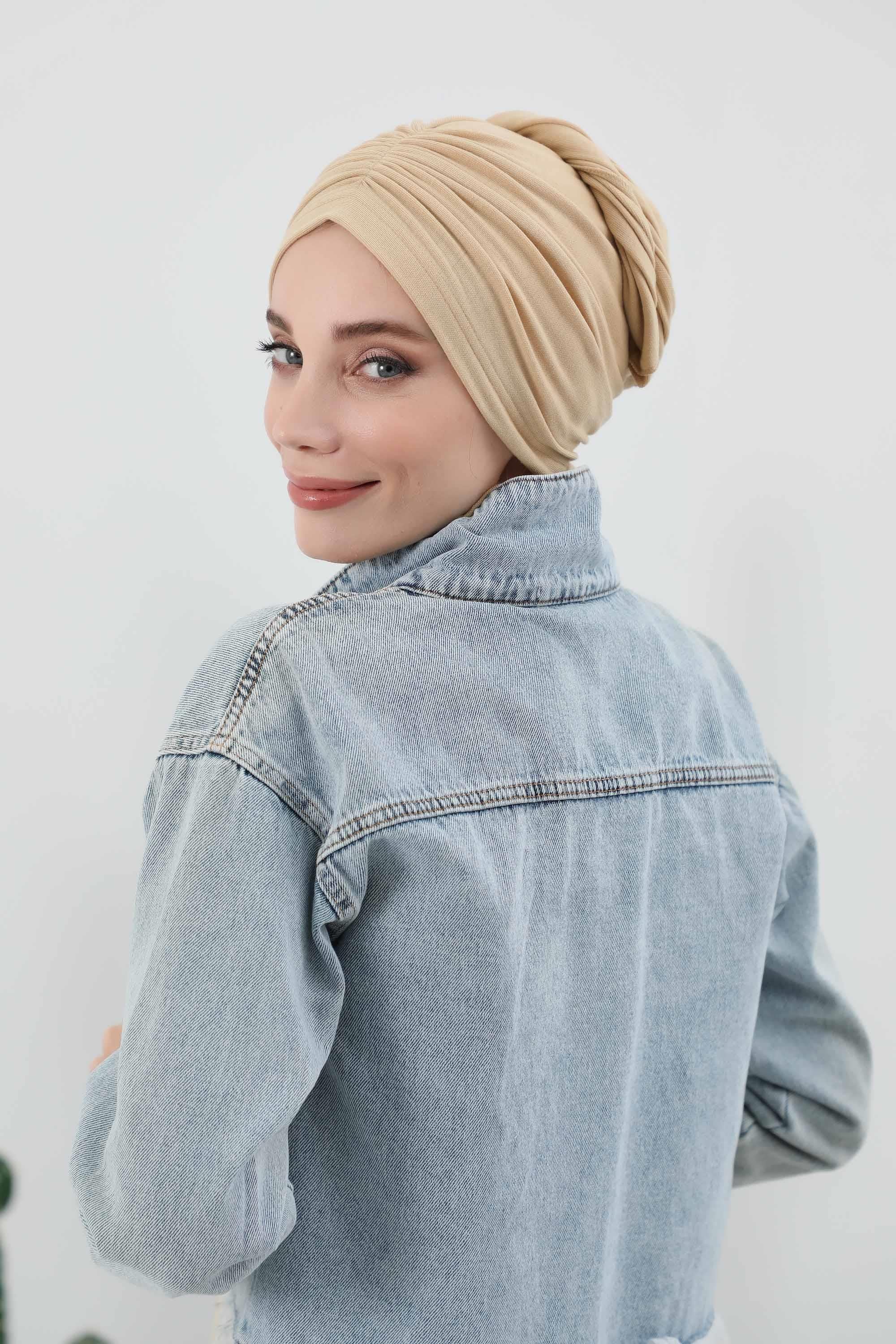 Fularlı Bone Türban,B-81RB