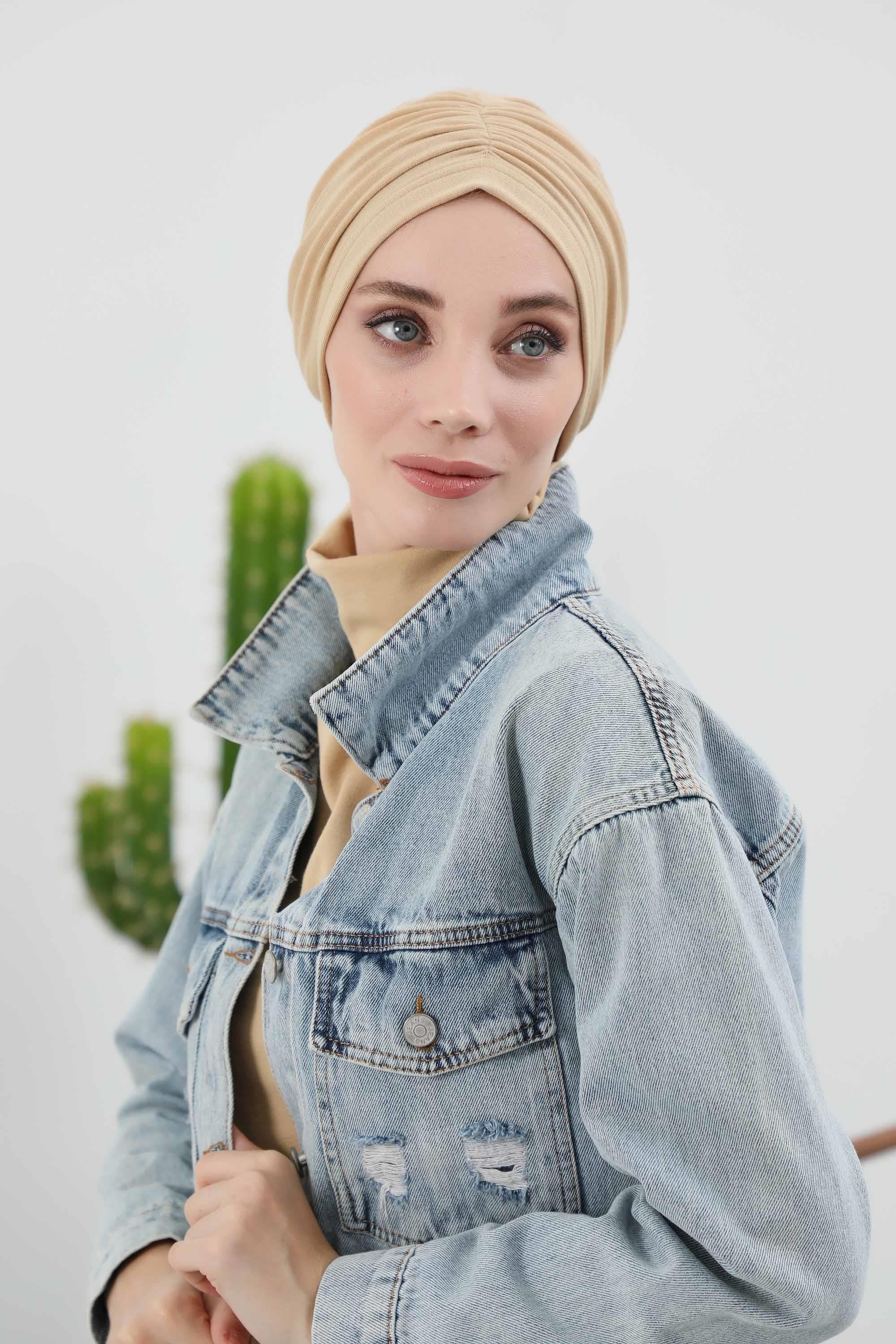 Fularlı Bone Türban,B-81RB