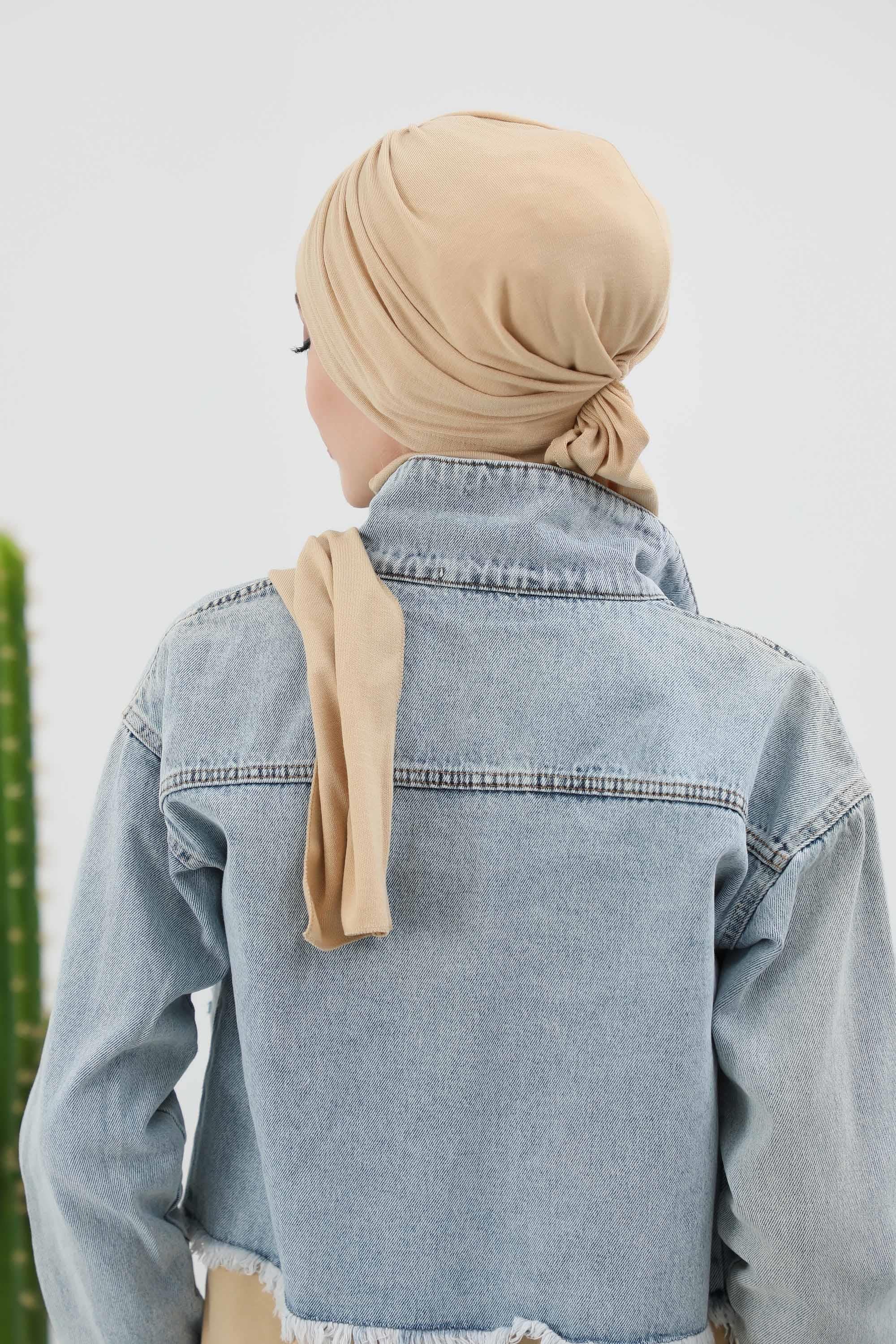 Fularlı Bone Türban,B-81RB