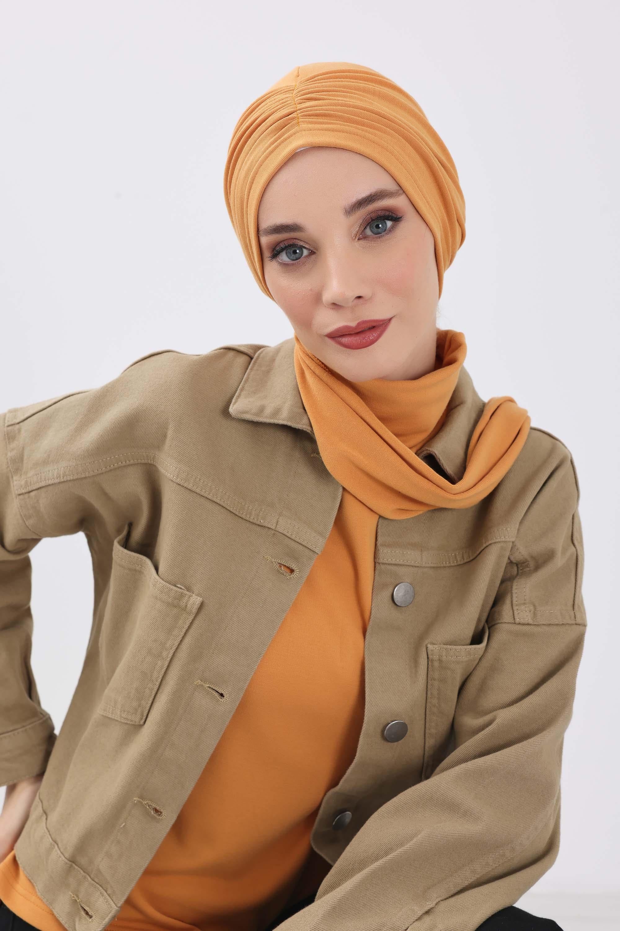 Fularlı Bone Türban,B-81RB