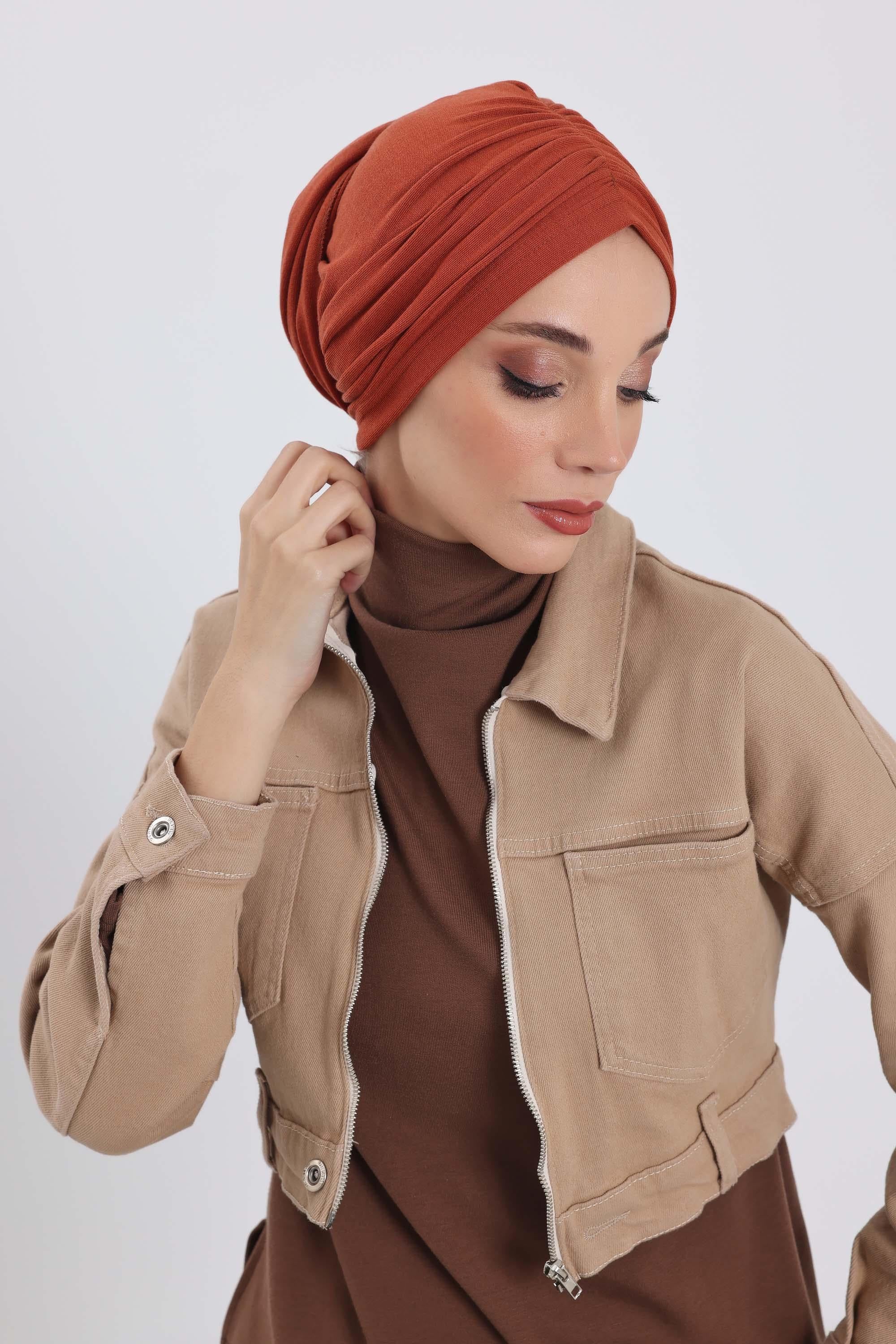 Fularlı Bone Türban,B-81RB