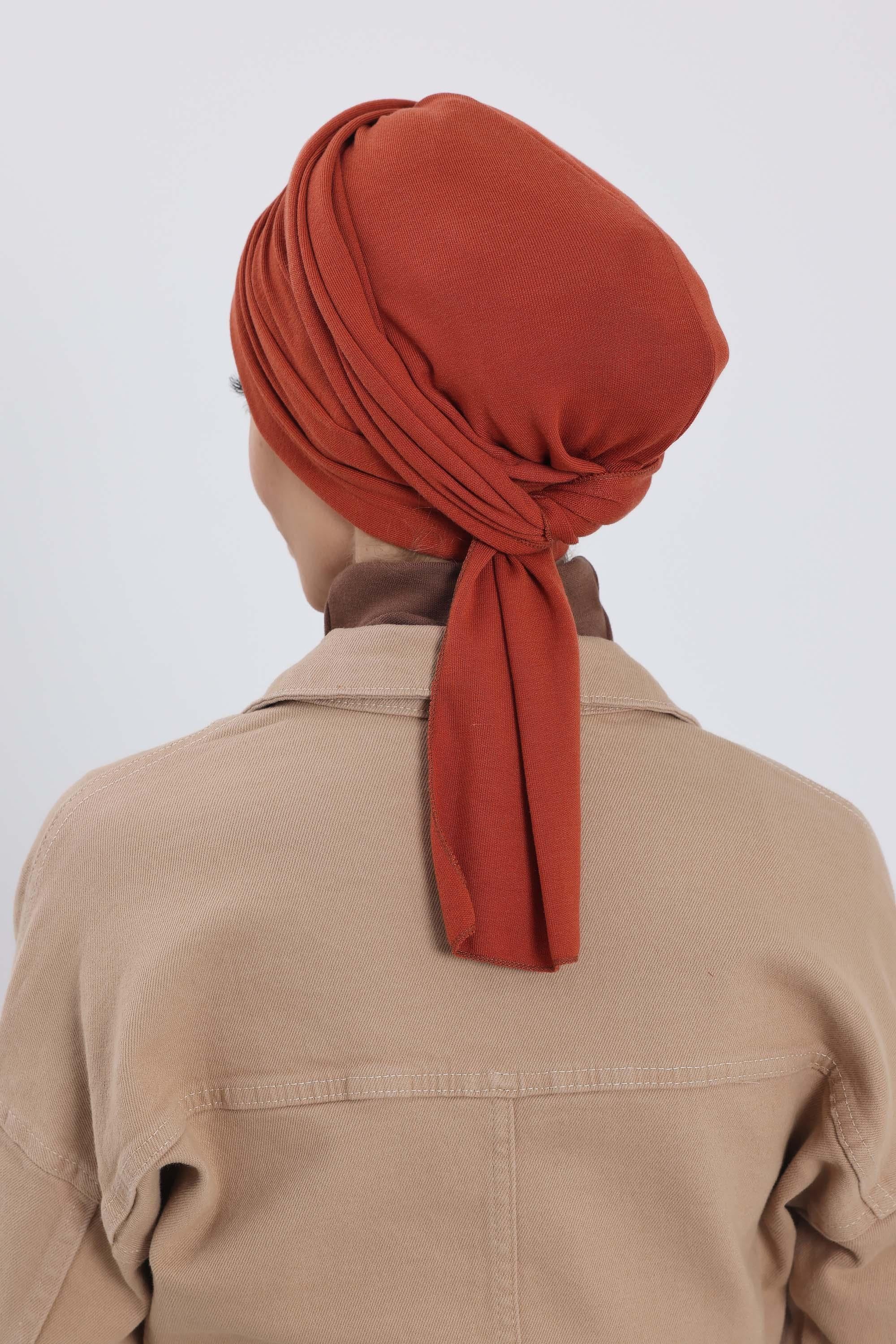 Fularlı Bone Türban,B-81RB
