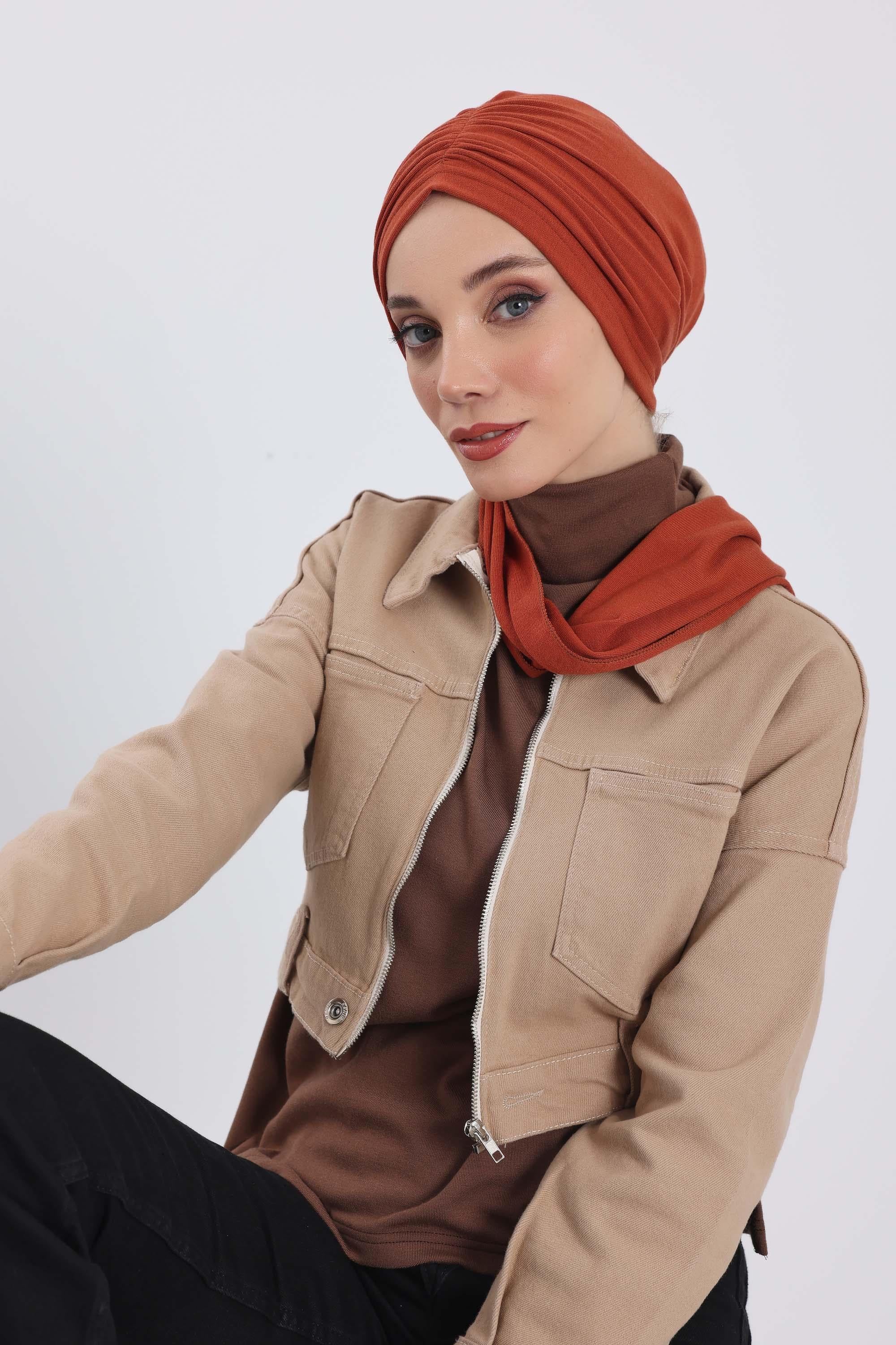 Fularlı Bone Türban,B-81RB