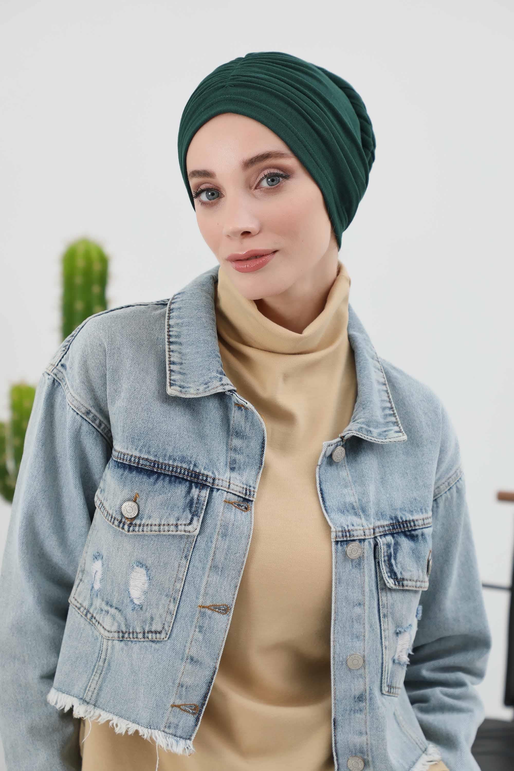 Fularlı Bone Türban,B-81RB