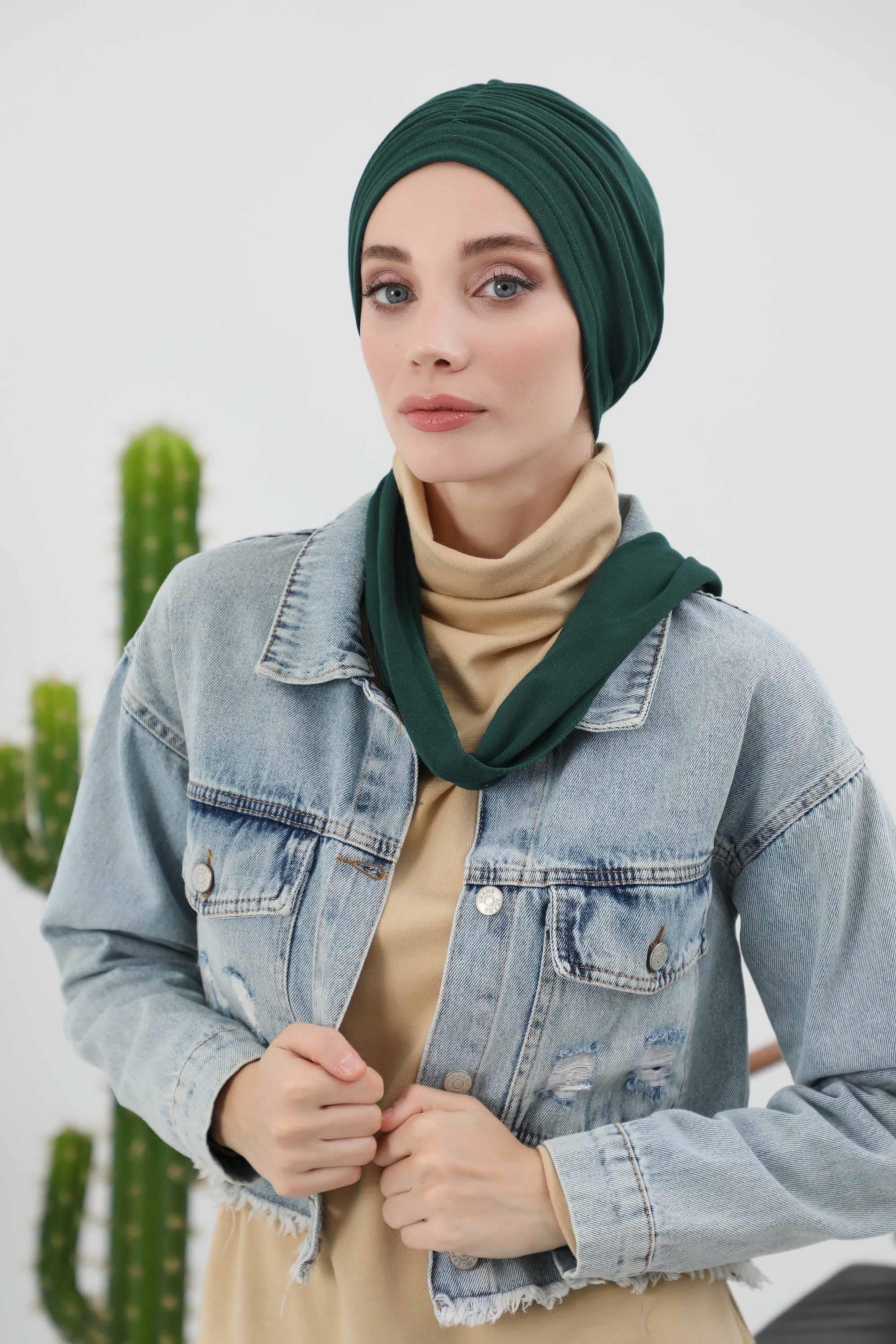 Fularlı Bone Türban,B-81RB