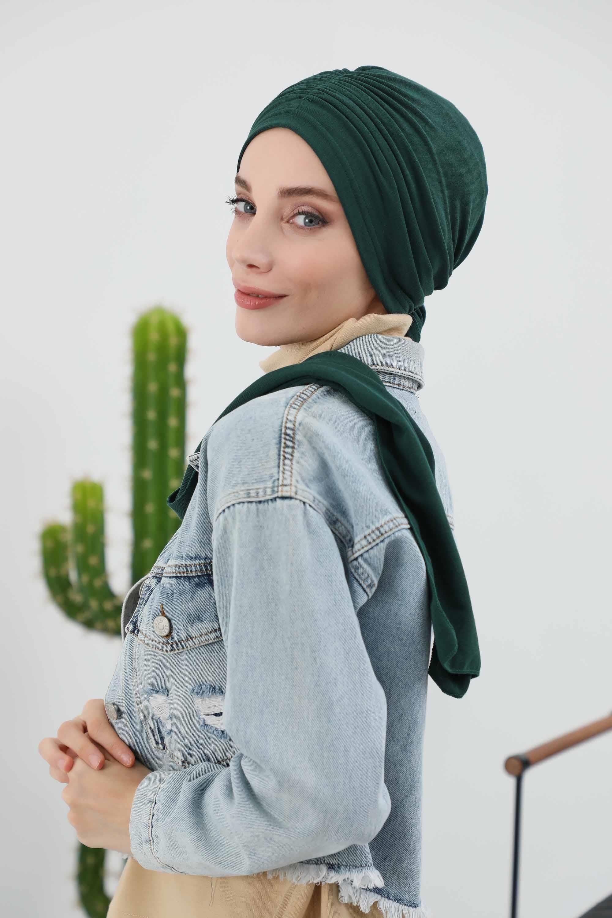 Fularlı Bone Türban,B-81RB