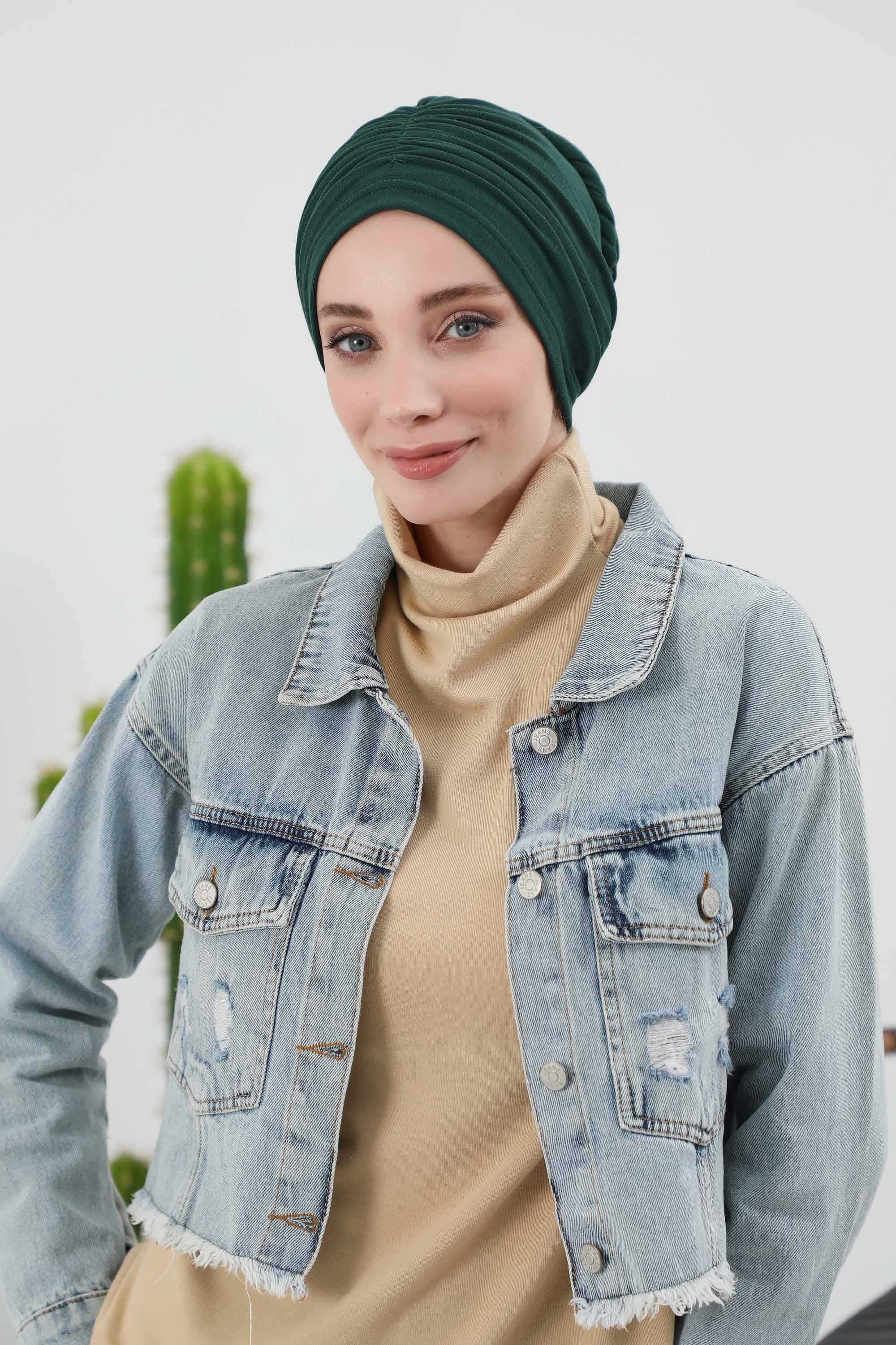 Fularlı Bone Türban,B-81RB
