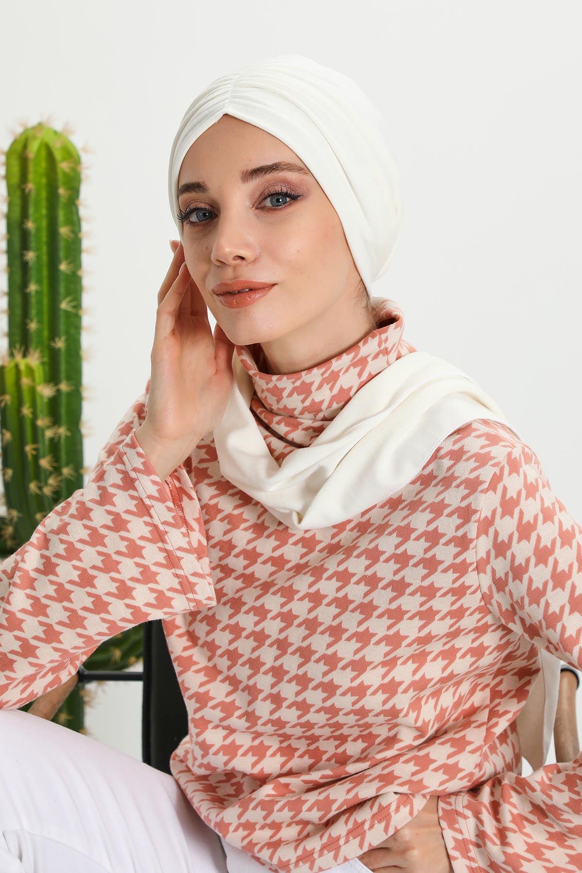 Fularlı Bone Türban,B-81RB
