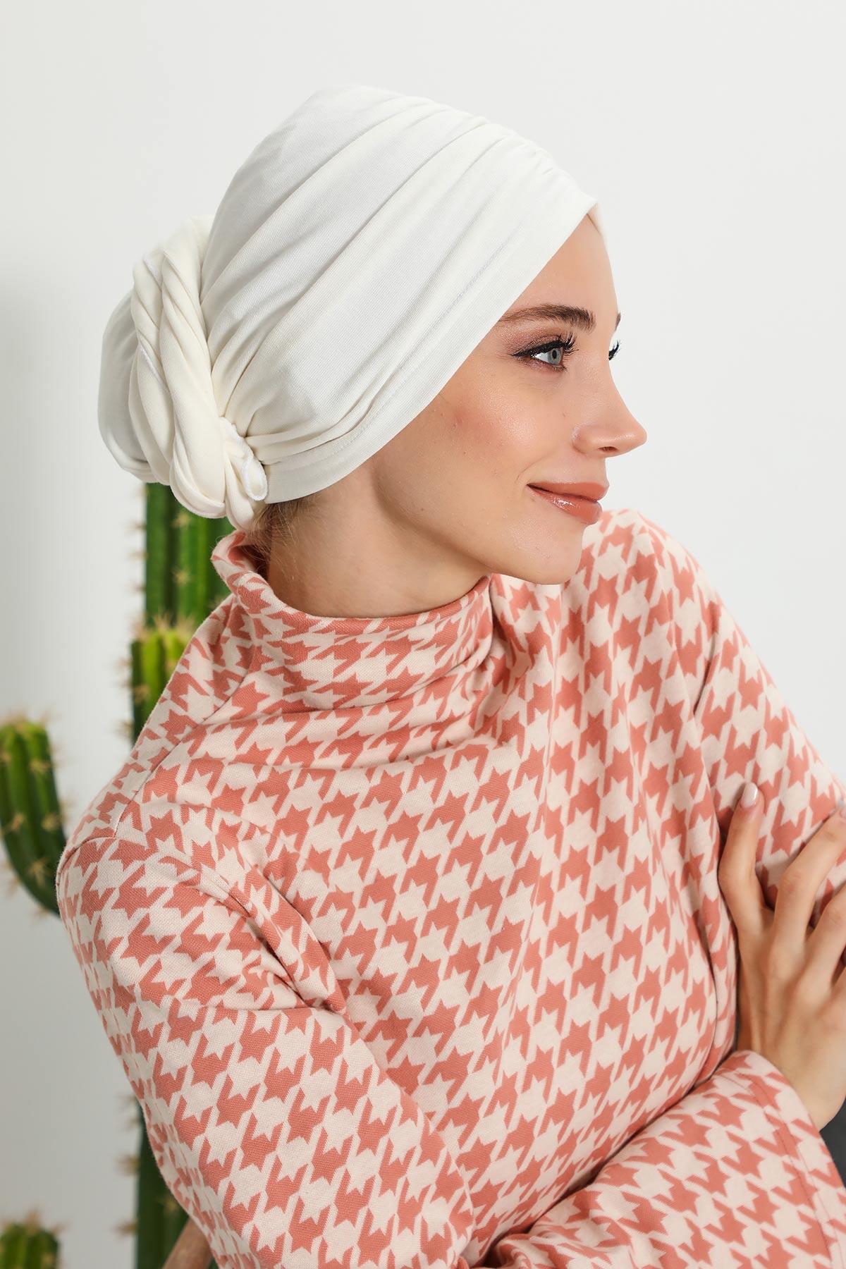 Fularlı Bone Türban,B-81RB