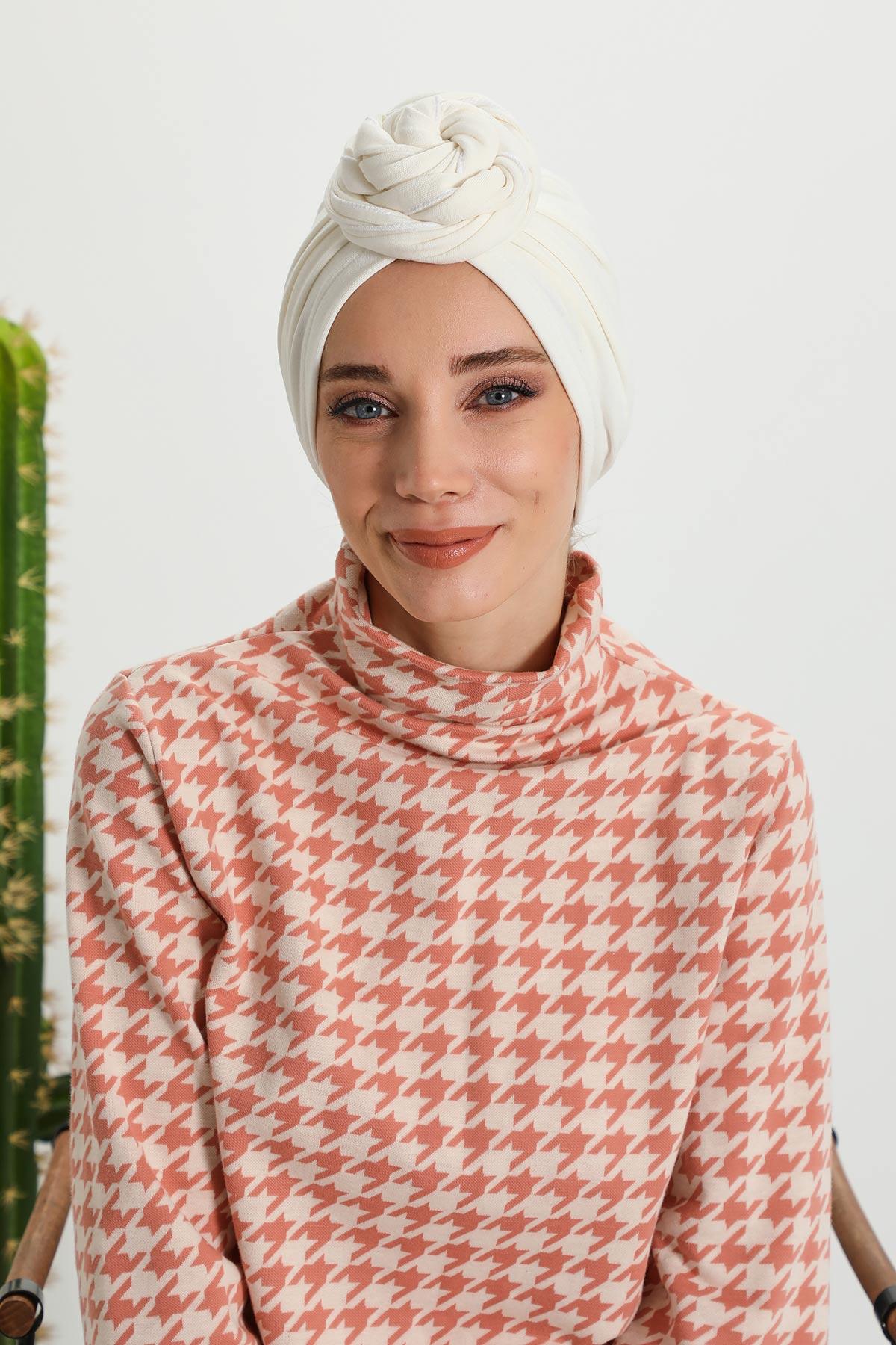 Fularlı Bone Türban,B-81RB