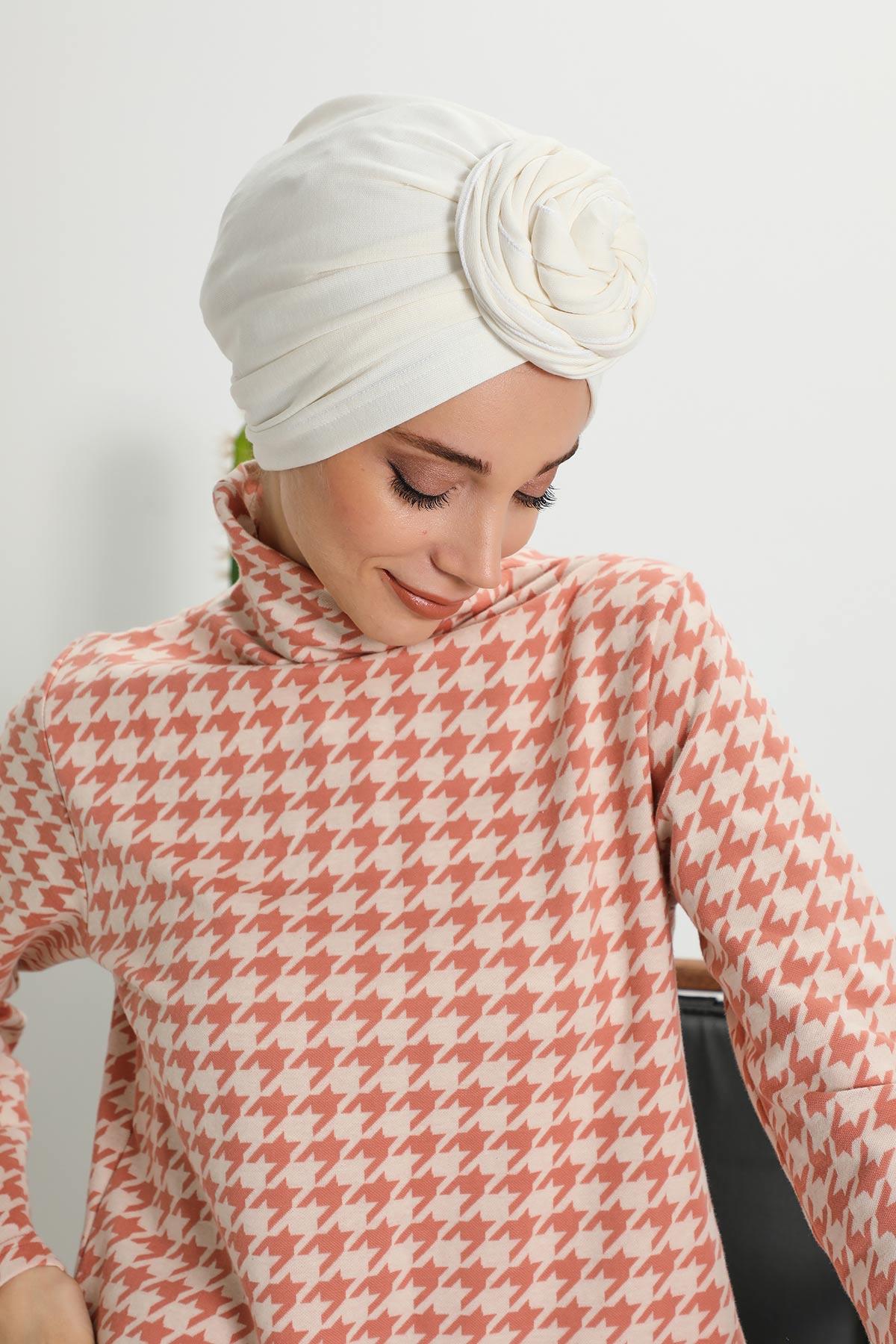 Fularlı Bone Türban,B-81RB