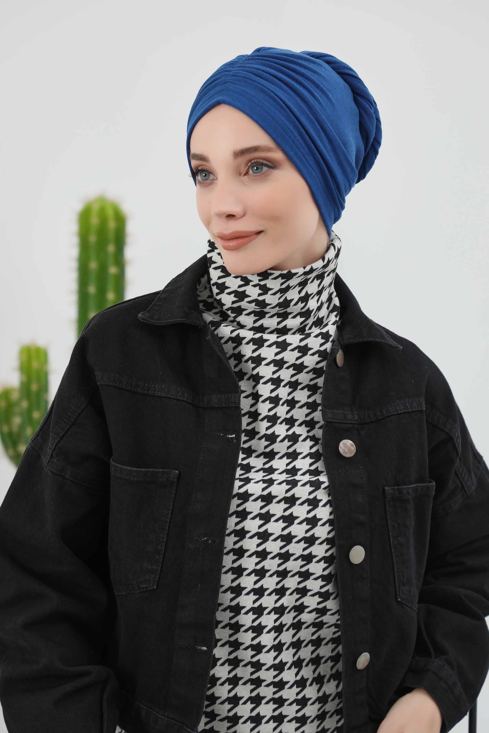 Fularlı Bone Türban,B-81RB