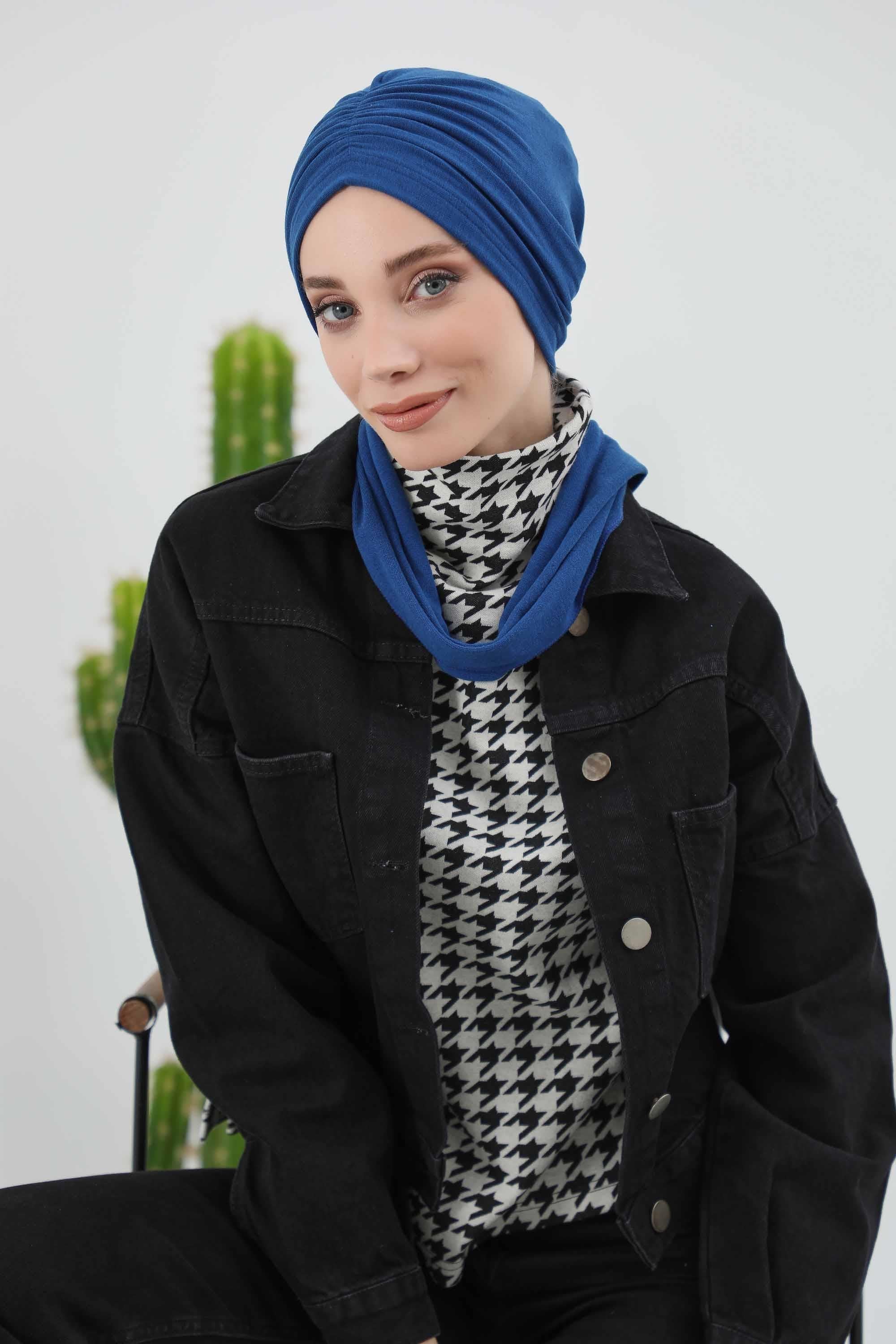 Fularlı Bone Türban,B-81RB