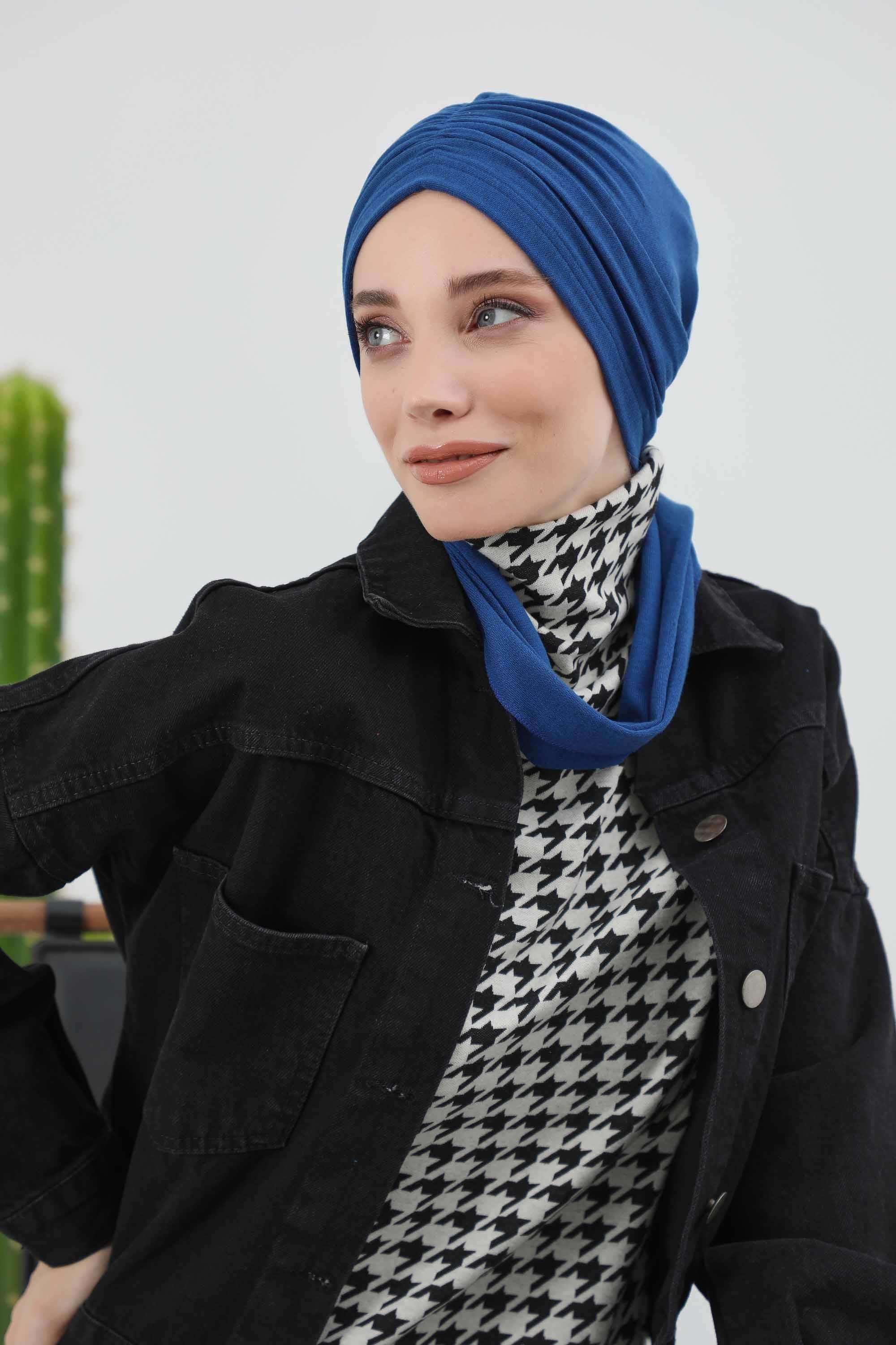 Fularlı Bone Türban,B-81RB