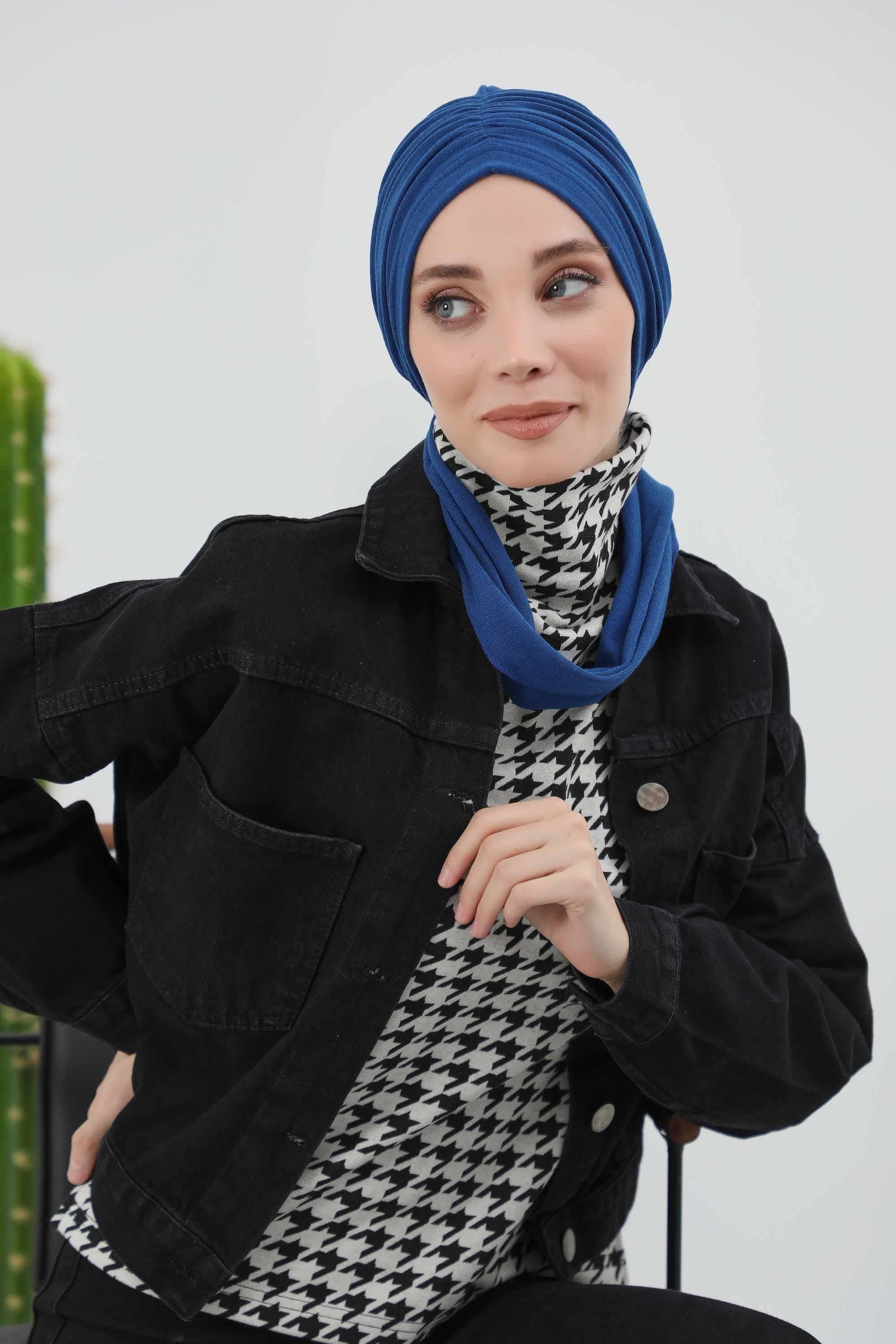 Fularlı Bone Türban,B-81RB