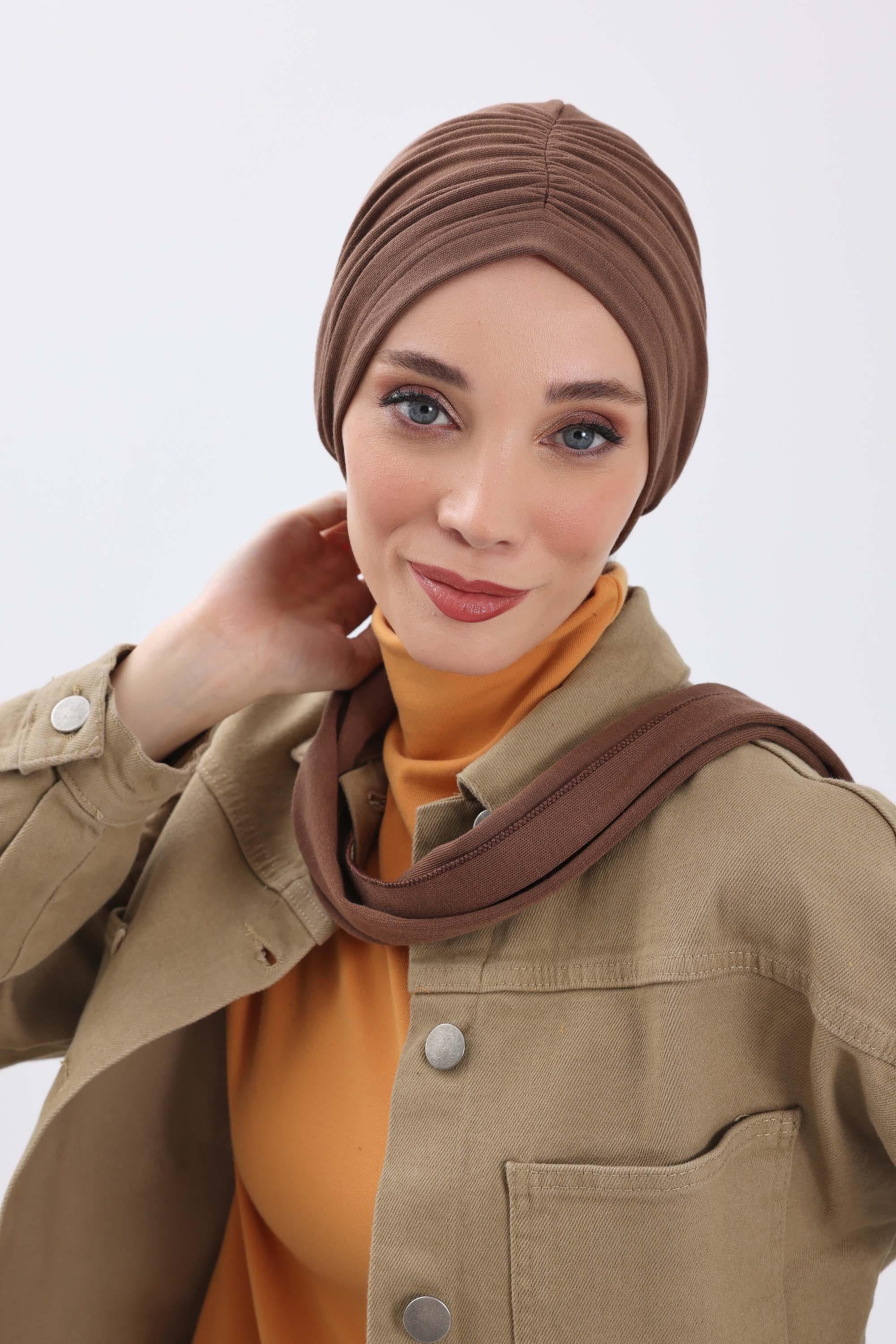 Fularlı Bone Türban,B-81RB