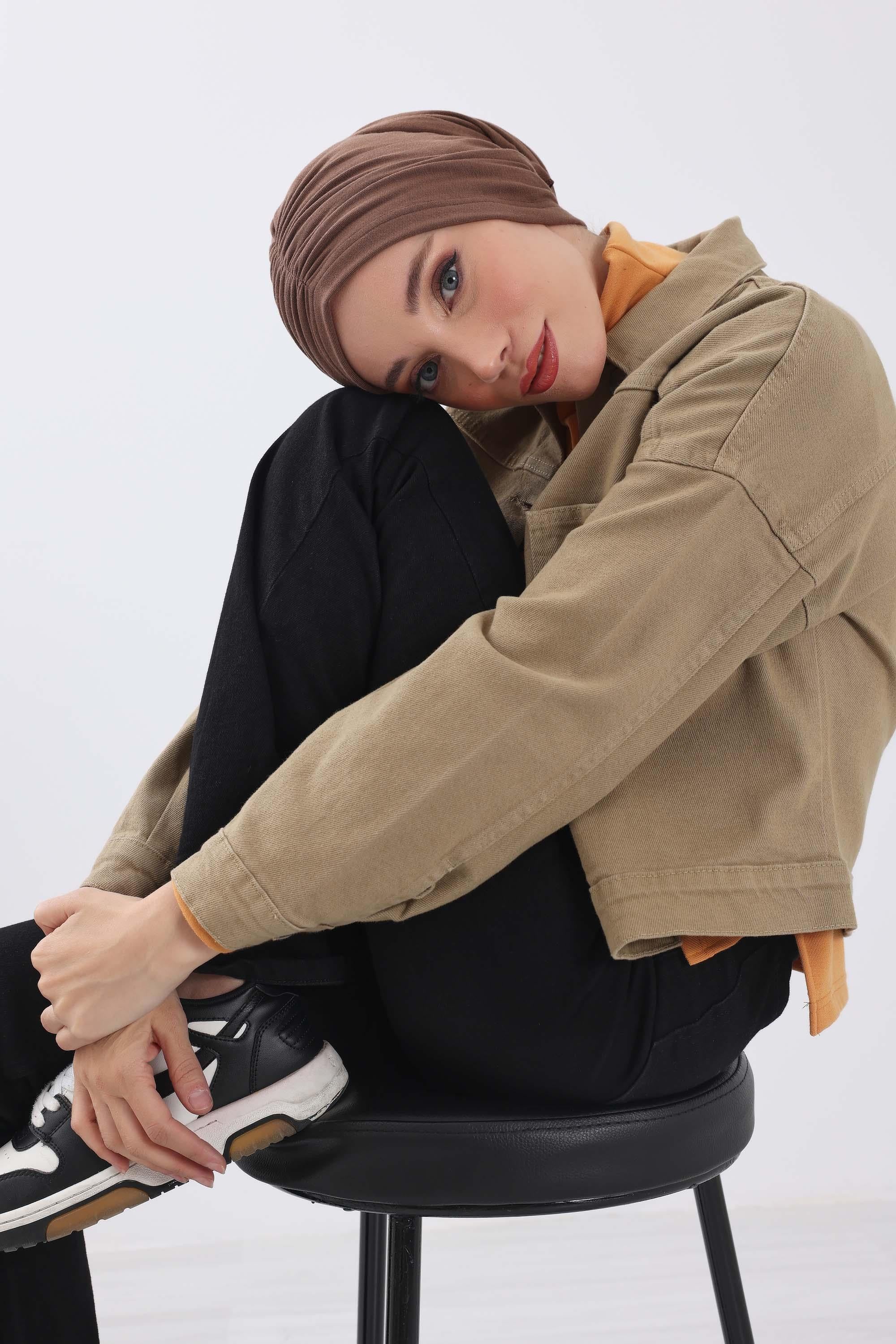 Fularlı Bone Türban,B-81RB